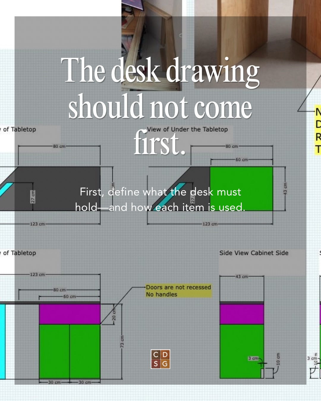 A useful custom desk starts with you, not the drawing.
We first understand your equipment, space and workflow. Then we design the desk around how you actually work.
#CustomDeskSG #CustomDesk #StudioDesk #WorkspaceDesign #madetofit