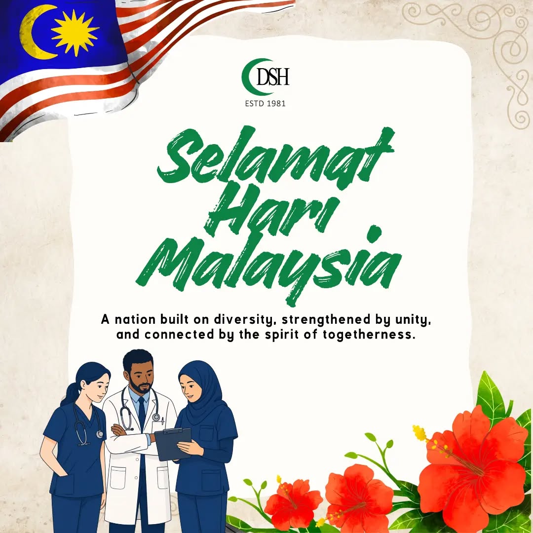 Selamat Hari Malaysia! 🇲🇾
Today, we celebrate the unity, diversity and shared spirit that bring Malaysians together. May we continue to care for one another, strengthen our communities and move forward as one nation.
Wishing everyone a meaningful and joyful Malaysia Day from all of us at Damai Service Hospital (HQ).
#harimalaysia #malaysiaday #selamatharimalaysia #damaiservicehospital #malaysiamadani