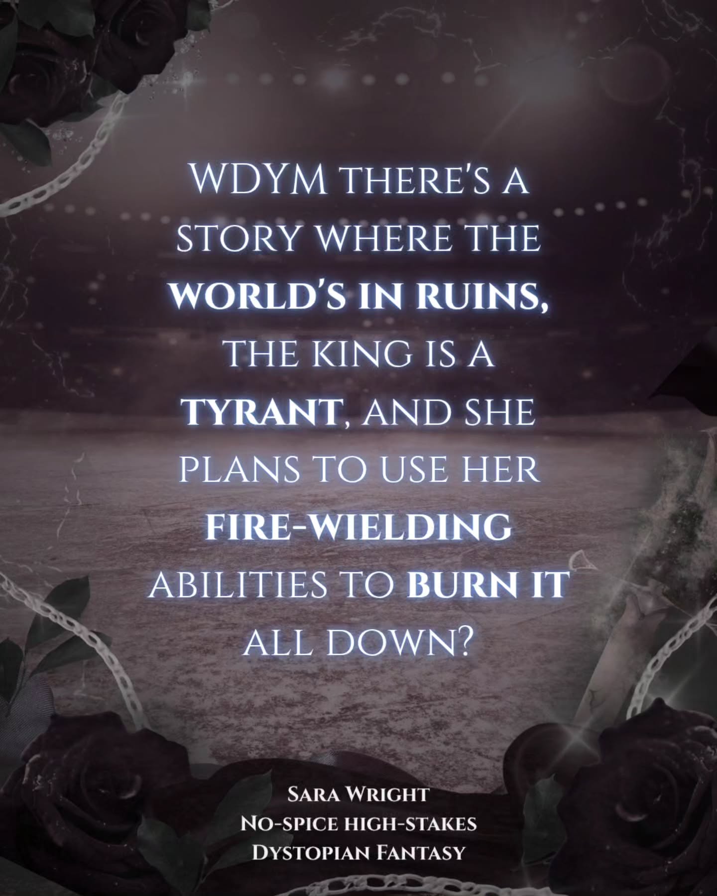 SUSPENSE. ADDICTIVE. ELECTRIFYING.
Clarissa craves an escape. But her loyalty to her friend awakens her fiery powers that get them both captured by the royal guard.
Now, she'll have to learn to survive the king’s ruthless arena.
Intrigued?
Read Rising Ember, the first book in The Ember Crown, YA Dystopian Fantasy Series on Kindle Unlimited, or request it from your local library.
Comment SPARK to get the link.
#Sarawrightbooks #YoungAdultFantasy
#DystopianFantasy #yadystopian #yafantasybooks