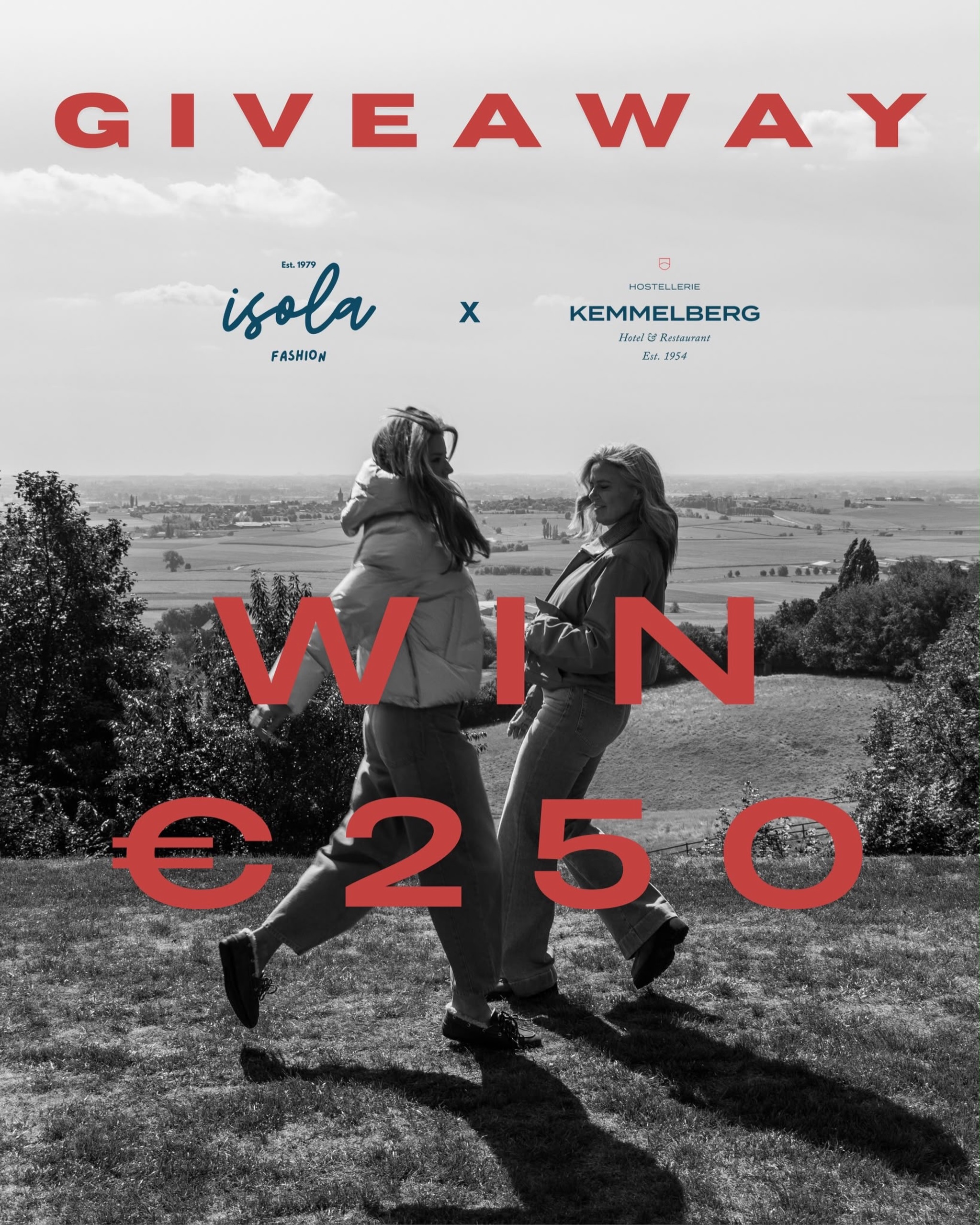 - GIVEAWAY AFGESLOTEN -
🌳 WIN €250 bij Hostellerie Kemmelberg! 🌳
Als winnaar kies je helemaal zelf waarvoor je de cadeaubon gebruikt: een heerlijke overnachting, een gezellige lunch of een uitgebreid diner.. it’s up to you! ✨
Hoe kan je winnen?
1️⃣ Volg @isolafashion & @hostellerie_kemmelberg op Instagram
2️⃣ Deel deze foto in je verhaal en tag ons
That’s it! 🤎
Veeeeeel succes! 🍀
Je kan deelnemen t.e.m. woensdag 30/09.
De winnaar wordt op 1 oktober bekendgemaakt via onze Instagram.
⚠️ Let op voor fake accounts! Wij zullen je nooit persoonlijk contacteren om te melden dat je gewonnen hebt. De winnaar neemt zelf contact met ons op na de bekendmaking.