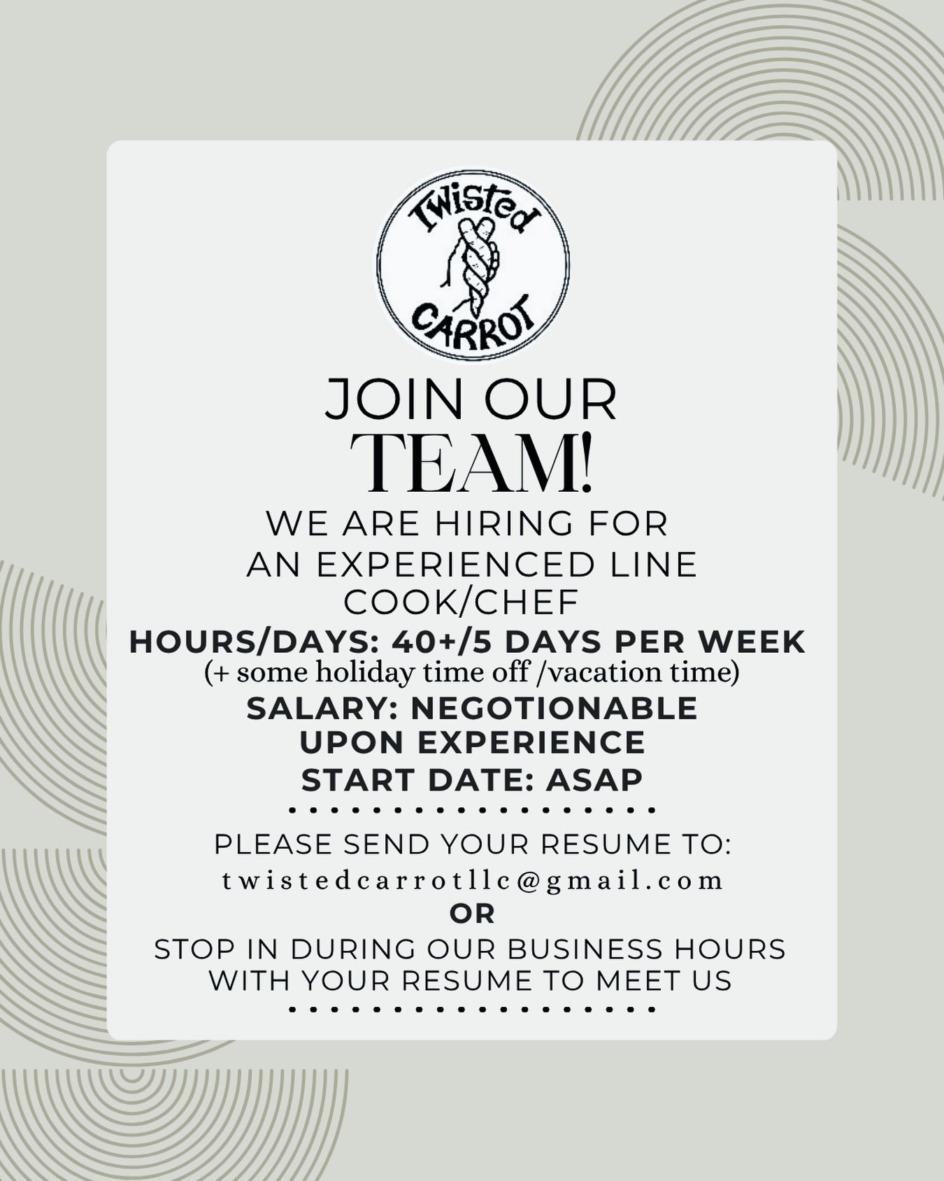 #joinourteam #twistedcarrot