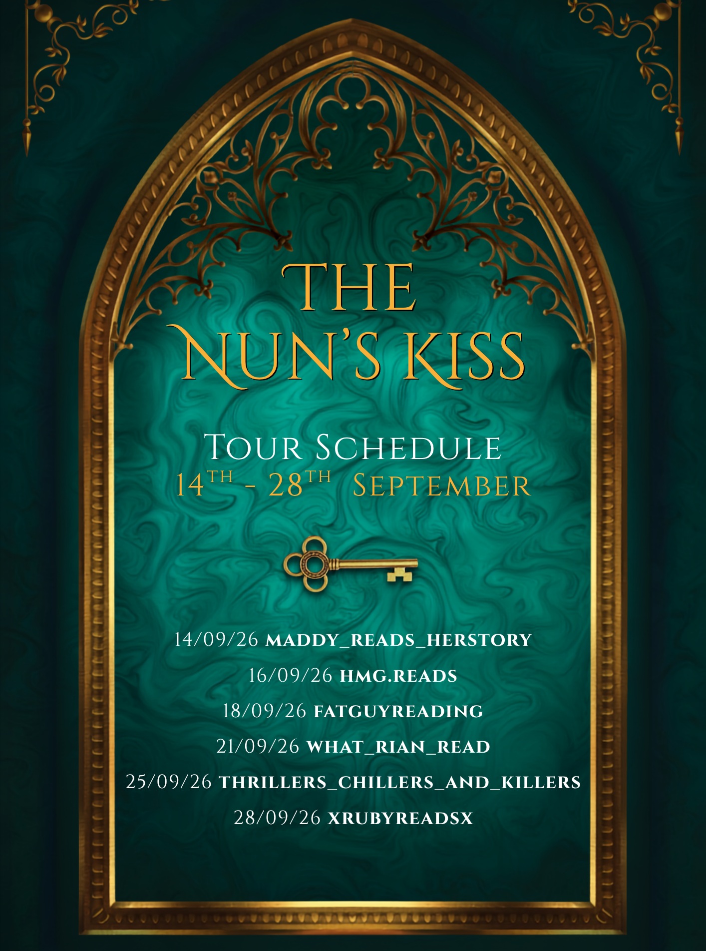 The Tour Starts Today! ✨
We're kicking off with @maddy_reads_herstory, you can read her review now! ❤️
@hmg.reads 16/09/26
@fatguyreading 18/09/26
@what_rian_read 21/09/26
@thrillers_chillers_and_killers 25/09/26
@xrubyreadsx 28/09/26
#TheNunsKiss #GJWilliams #WelshMythology #MythologicalFiction #TudorRoseMurdersSeries