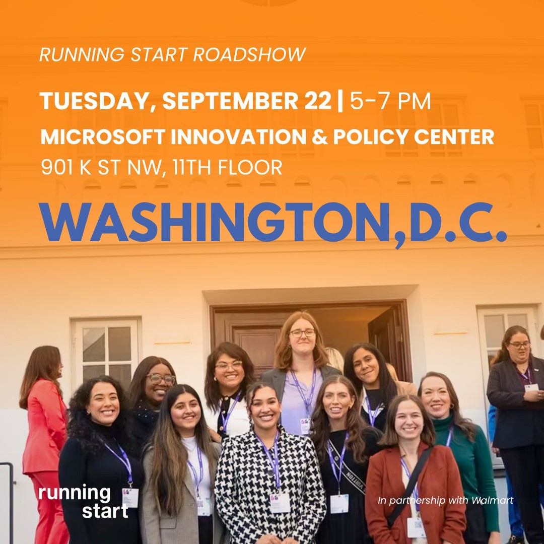 More than 30,000 Running Start alums live all over the country.
Our goal is simple: no matter where you are, you should have a Running Start in your community. We’re visiting five cities this fall, in partnership with Walmart, bringing local communities together to meet, network, and support each other.
We’re starting at home, in Washington, D.C.
📍 Microsoft Innovation & Policy Center, 901 K St NW, 11th Floor
🗓 Tuesday, September 22, 5:00–7:00 PM ET
RSVP at the link in bio.
Not in DC? Tell us in the comments where you're based so we can come there next!
Let's make it local.