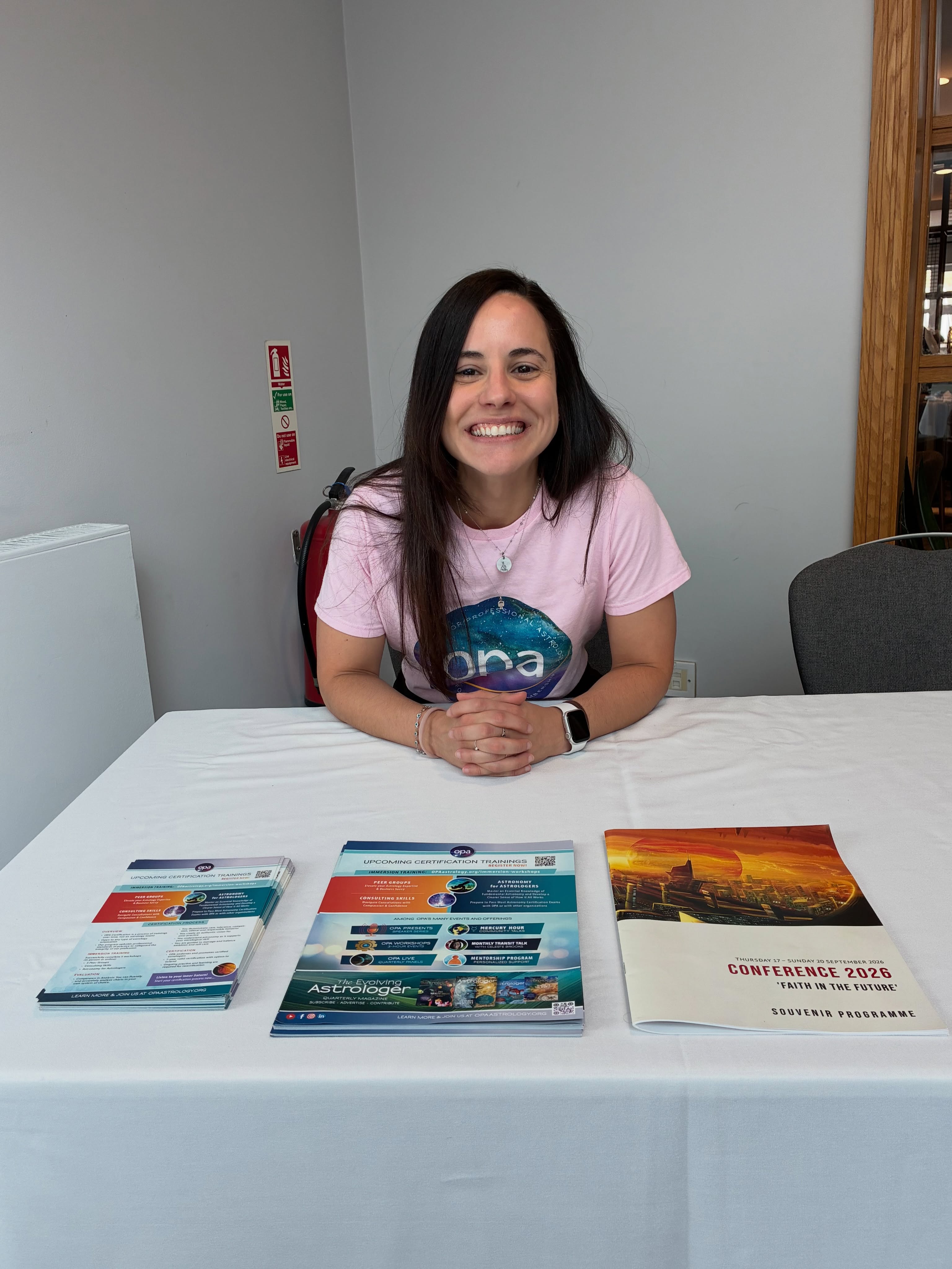 Having such a great time at the Astrological Association Conference!
It’s been such a wonderful few days connecting with the astrology community, meeting new people and listening to so many incredible speakers.
If you’re here at the conference and spot me, please come say hi! I’m wearing a pink OPA shirt, so I should be easy to find! 💗 I’d love to meet you, chat astrology, and share a little more about OPA, our community and all the exciting things we have going on.
Hope to see some of you around!