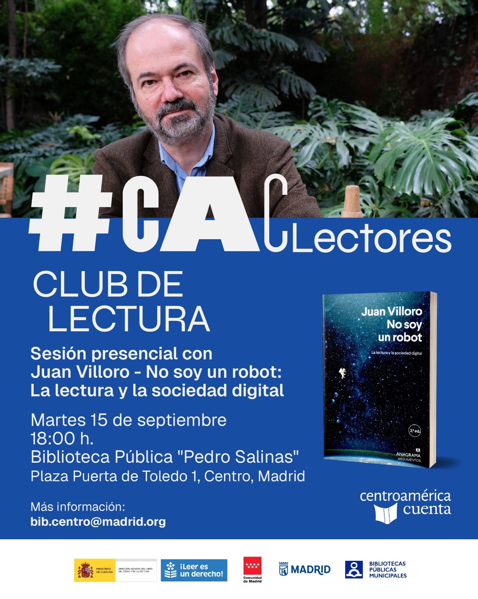 Mañana en Madrid, club de lectura con mi libro “No soy en robot” 🤖