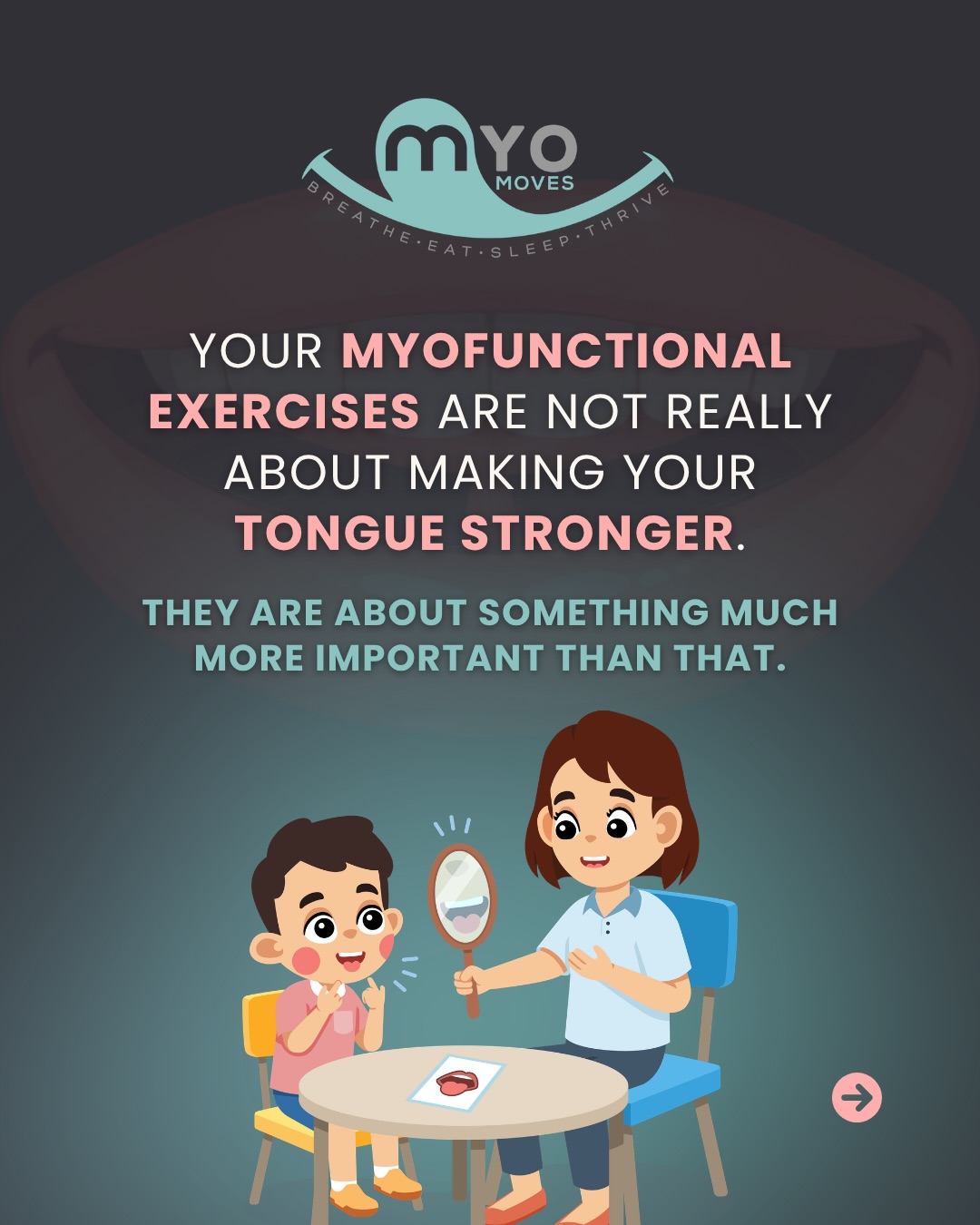Most people think myofunctional therapy is about building a stronger tongue. That’s not really what’s happening.
A strong tongue that rests low, swallows with too much forward push, and lets mouth breathing take over every night isn’t doing its job. Strength was never the hard part. Coordination is.
Your tongue works with your lips, cheeks, jaw, and airway constantly, mostly without you noticing. That’s the problem when the pattern is wrong. A tongue that drops instead of lifts during a swallow, or falls back during sleep instead of supporting the airway, is quietly shaping jaw development, sleep quality, and breathing patterns one repetition at a time.
Swallowing alone happens 500 to 1000 times a day. That’s thousands of daily chances for your body to reinforce the right pattern or default back to the wrong one.
Myofunctional therapy takes over that repetition on purpose, until the correct pattern is what the body reaches for automatically. You’ll know it’s working when you stop thinking about the exercises altogether.
Curious what this looks like for you or your child? Comment CONSULT and we’ll walk you through what a Clinical Evaluation at Myo Moves actually involves.
#myofunctionaltherapy #tongueposture #airwayhealth #myo #nasalbreathing