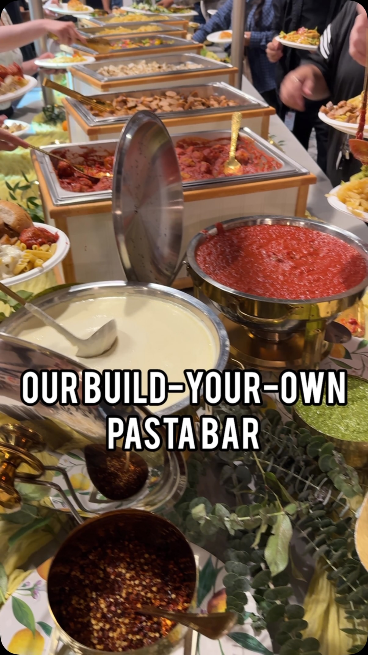 Our Build-Your-Own Pasta Bar 🍝✨ is a crowd favorite for a reason: fresh noodles, a choice of proteins, vibrant vegetables, and house-made sauces that let every guest create a plate they love.
And because no celebration should end without something sweet, we finish with tiramisu and lemon mousse cake—the kind of dessert guests save room for, even after a full plate of pasta.
#OrangeCountyCatering #WeddingCatering #PastaBar #EventCatering #LoveAtFirstBiteCatering
