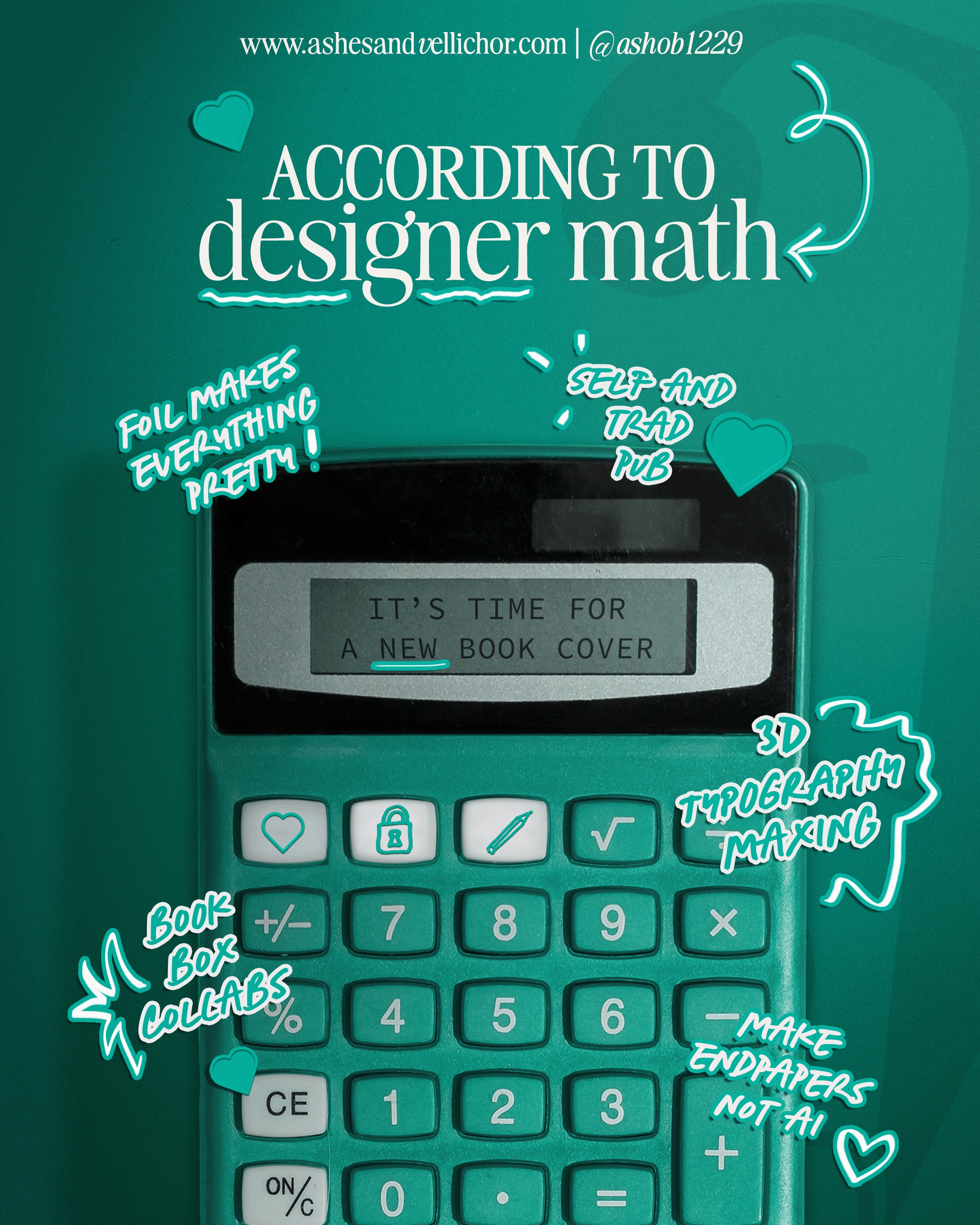 Girl Math… ADHD Math..but what about Designer Math?
-Foiled Elements for the sparkly parts.
-3D Typography for something unique.
-Human Created Endpapers & Edges because who would support AI?
-Book Box Collabs that help support other creatives and small businesses.
-Self and Trad Pub, everyone deserves a pretty book cover.
Book Cover Design by:
Ashes and Vellichor Designs/ @ashob1229
#bookcoverdesigner #prettybookcovers #graphicdesigner #ashesandvellichor #authorsofinsta