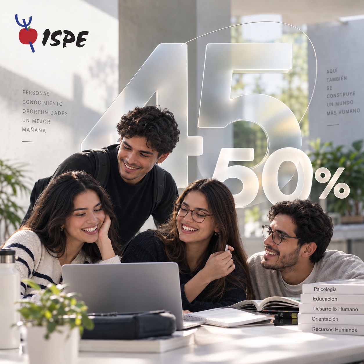 45 años después, seguimos creyendo en lo mismo: que aprender puede cambiarlo todo.
Sabemos que 45 años no se construyen solos.
Se construyen con estudiantes que confiaron.
Con facilitadores que compartieron lo que saben.
Con profesionales que volvieron a elegirnos.
Con una comunidad que hizo de ISPE parte de su historia.
45 años gracias a ti.
Hoy queremos celebrarlo contigo.
50% en tu cuota inicial.
Empieza hoy.
Promoción de aniversario para nuevas inscripciones. Aplican condiciones.