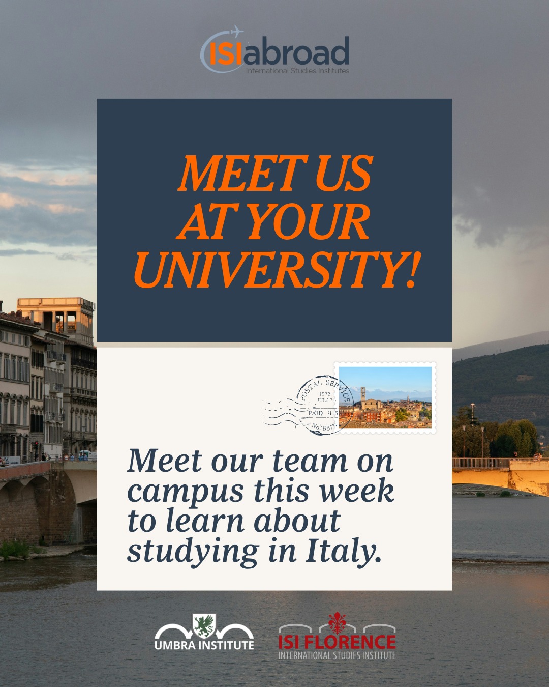 We’ve got a busy week ahead! Our team is visiting campuses across the US to share more about studying abroad in Italy. Come meet us, ask your questions, and start planning your adventure in Florence or Perugia! 🇮🇹