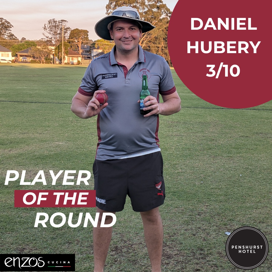 Daniel Hubery is your 1st Grade Player of the Round! Daniel delivered a superb spell taking 3/10 off 6 overs. A dominant display with the ball and a deserved recognition for his efforts! Well Done Dan!
#penshurstwest #maroons