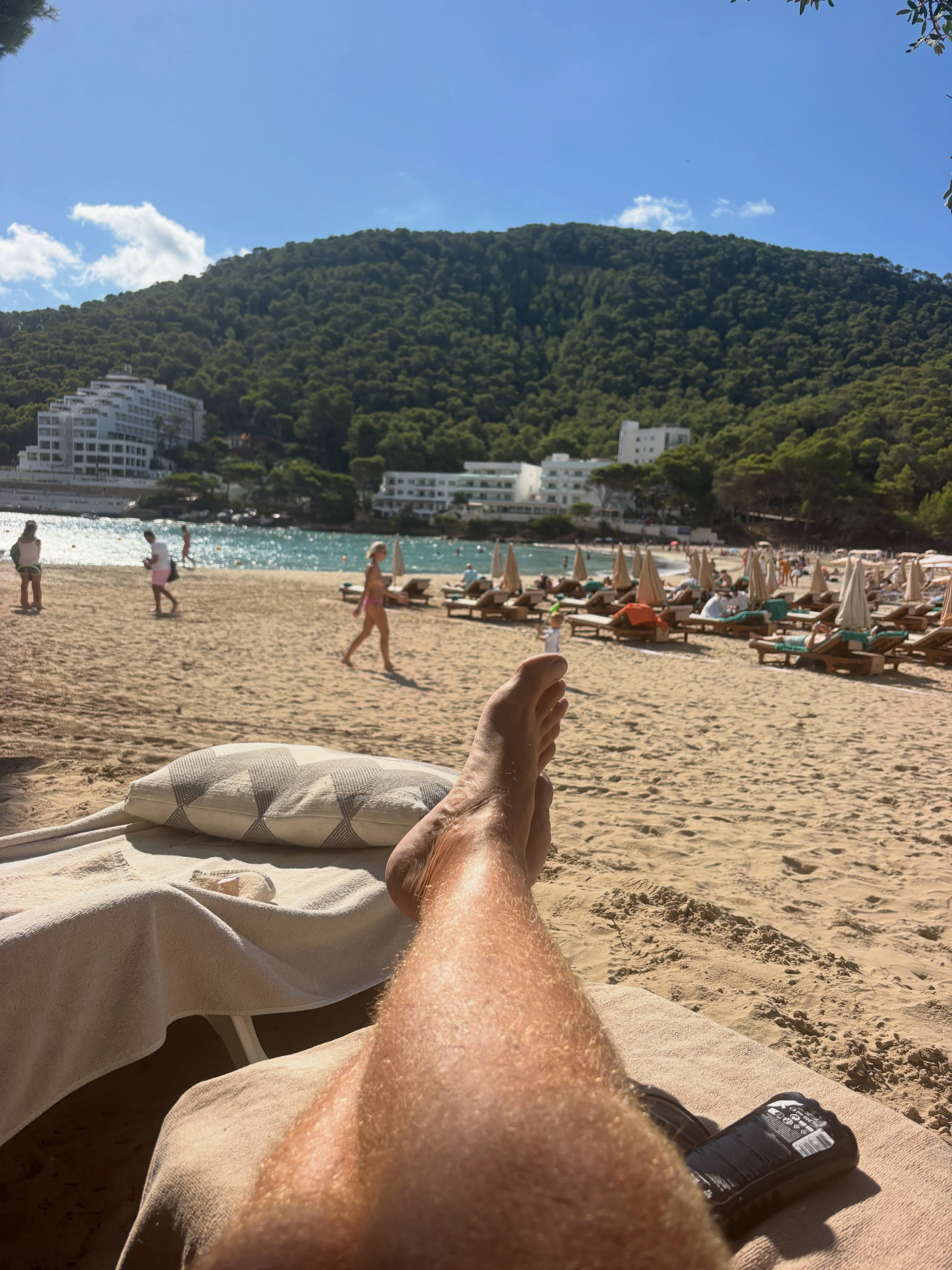 Milners great legs on the beach in IBIZA