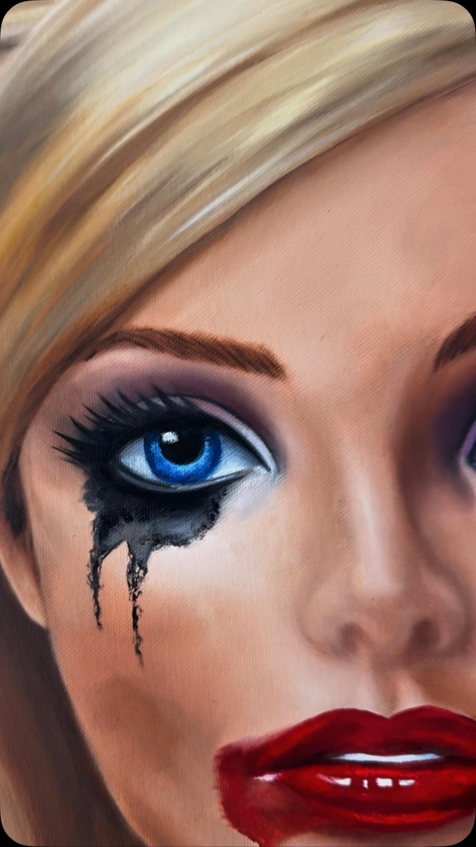 Is she more real than us today? Are we more plastic than an iconic doll?
What’s the limit?
#paintingprocess #artprogress #artstudio #hyperrealism #fineart