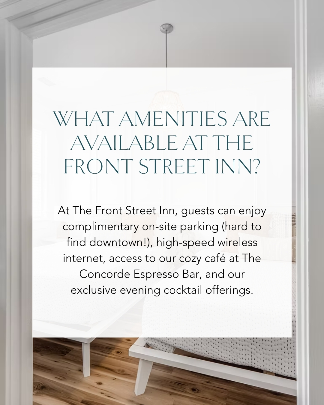 Comfort, convenience, and a stay designed around your experience.
Guests at Front Street Inn can enjoy thoughtful amenities including complimentary on-site parking, high-speed wireless internet, access to cozy café moments at The Concorde Espresso Bar, and exclusive evening cocktail offerings.
Whether you’re visiting for a weekend escape or a longer stay, we’re here to make your Wilmington experience memorable.
Visit https://frontstreetinn.pulse.ly/hapsj4zetw to learn more and book your stay.
#FrontStreetInn #WilmingtonNC #BoutiqueHotel #DowntownWilmington