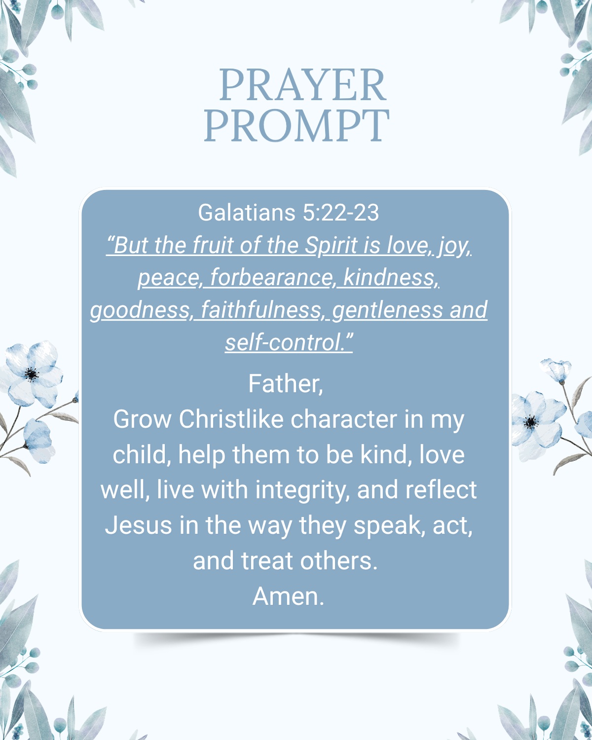 Prayer Prompt; Pray for your children.
As a church was are going through Daniel Henderson's Transforming Prayer. we are learning to not just talk about praying... but actually praying.
So today take a moment to pray for your children. you cannot control all of their choices, but you can cover them in prayer. Prayer invites God's protection, power, and promises into their lives.
Take a moment to pray over your children today.