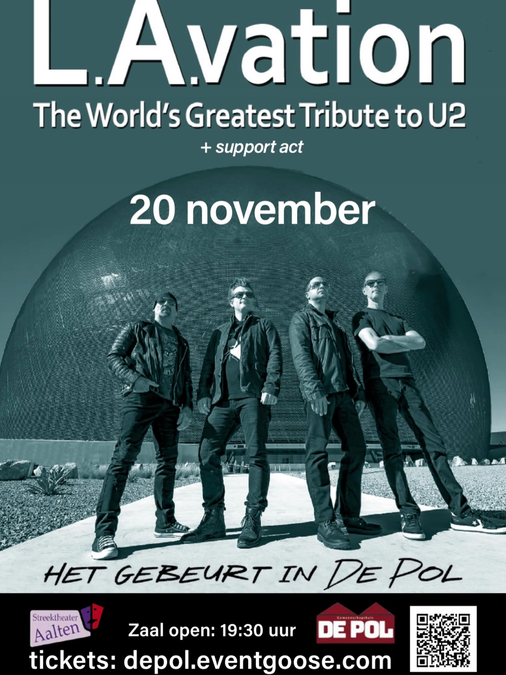 We are super excited to come back to The Netherlands this year! 🇳🇱🤗🥰🇳🇱
November 20, 2026, we will be performing in Gemeenschapshuis De Pol, in Aalten, The Netherlands.
Get your tickets at:
https://depol.eventgoose.com/events/6YaldE9lanQMG3LB
We hope to see many of our friends & fans there!
-
#u2 #u2tribute #u2tributeband #u2lavation #gemeenschapshuisdepol