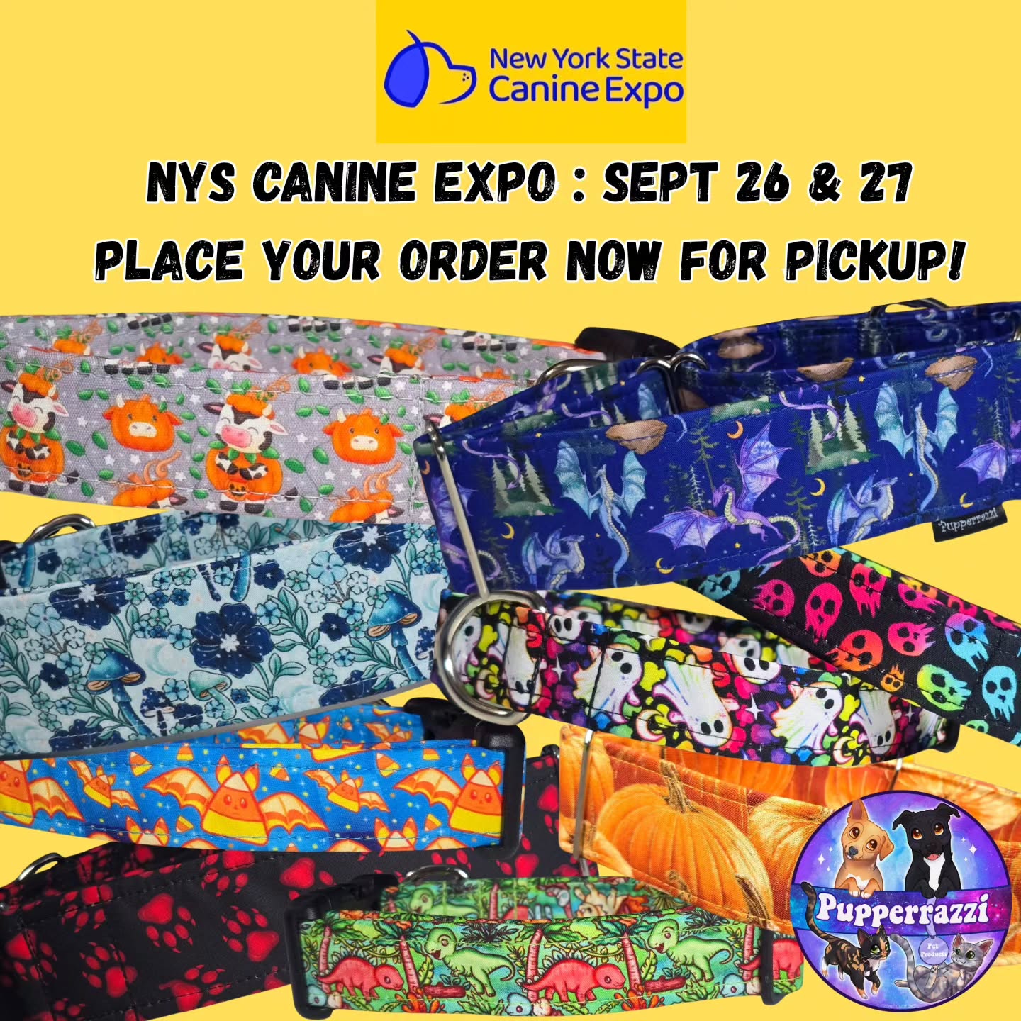 Who's going to the @nyscanineexpo !?
If you want a custom collar to pickup at the expo, place your order by Tuesday morning latest (11am EST). I can bring it to the expo with me! Use code "pickup" as a discount code to bypass shipping charges! Or simply send me a message to place an order!!
Can't wait to see you all there!