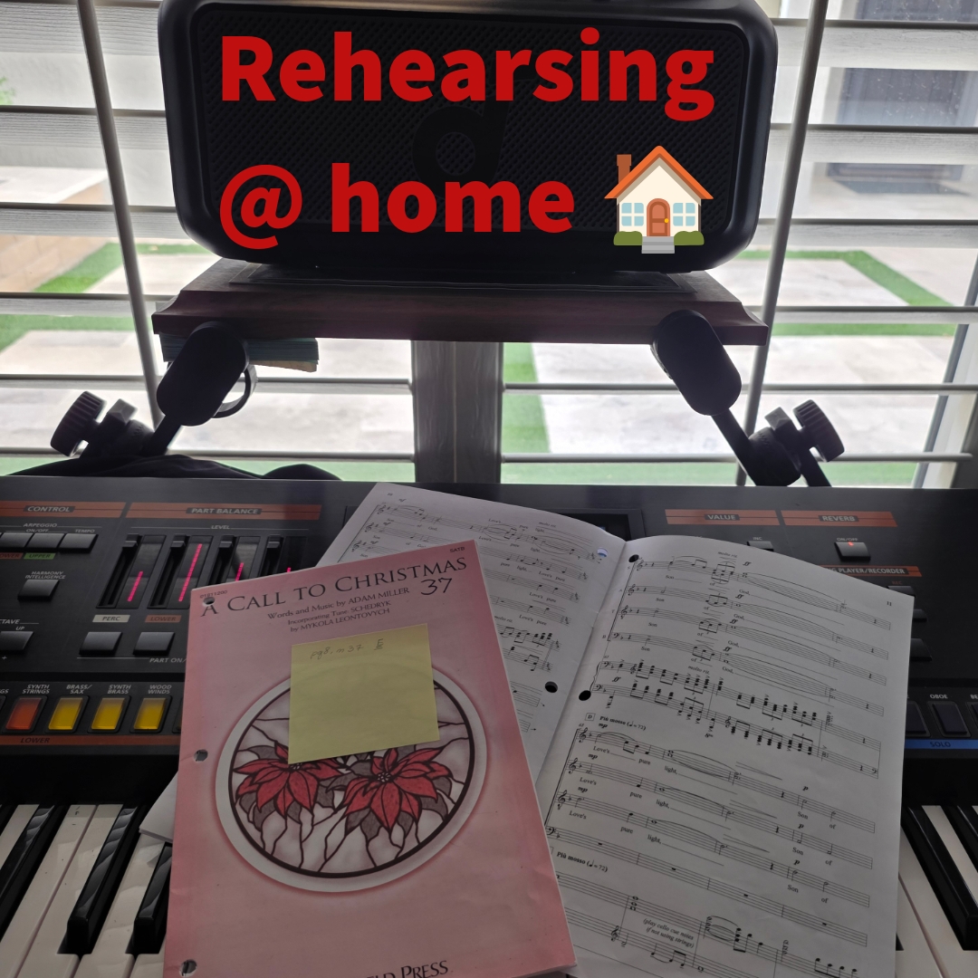 Having a very merry afternoon practicing at home. Can't wait for choir. So much fun!!