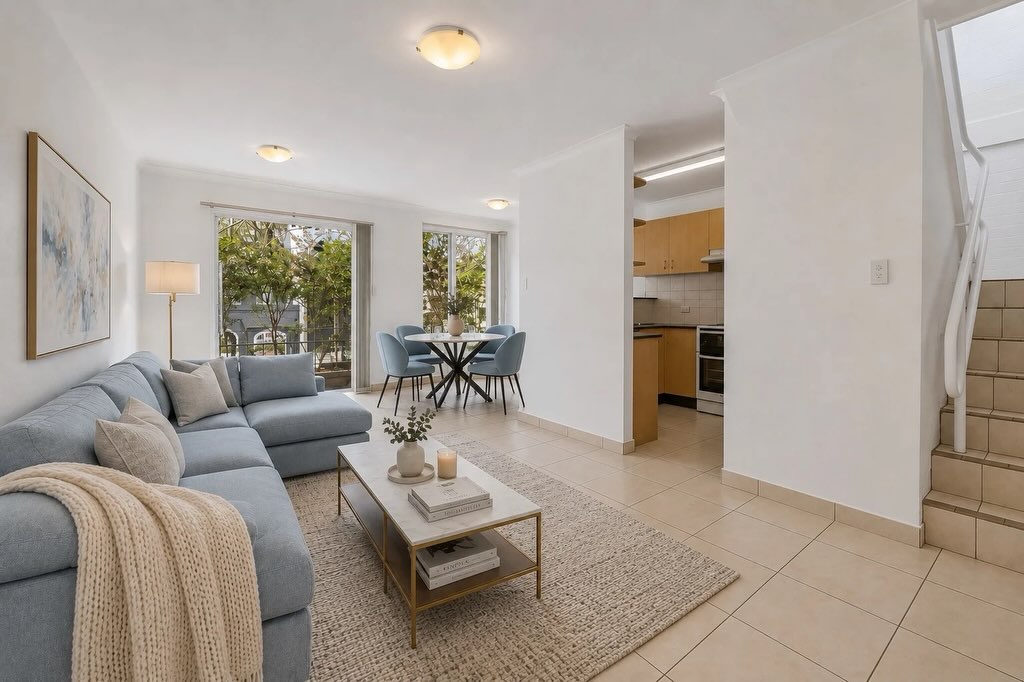 Just bought! Surry Hills. Hugh and I have just purchased a fantastic Sydney base for an interstate family. Tucked away in the tightly held Figtree Gardens, this two-bedroom townhouse has leafy north-facing outdoor space, secure parking and an unbeatable position between Bourke and Crown Streets. A brilliant spot for their adult children to call home and make the most of everything Surry Hills has to offer.