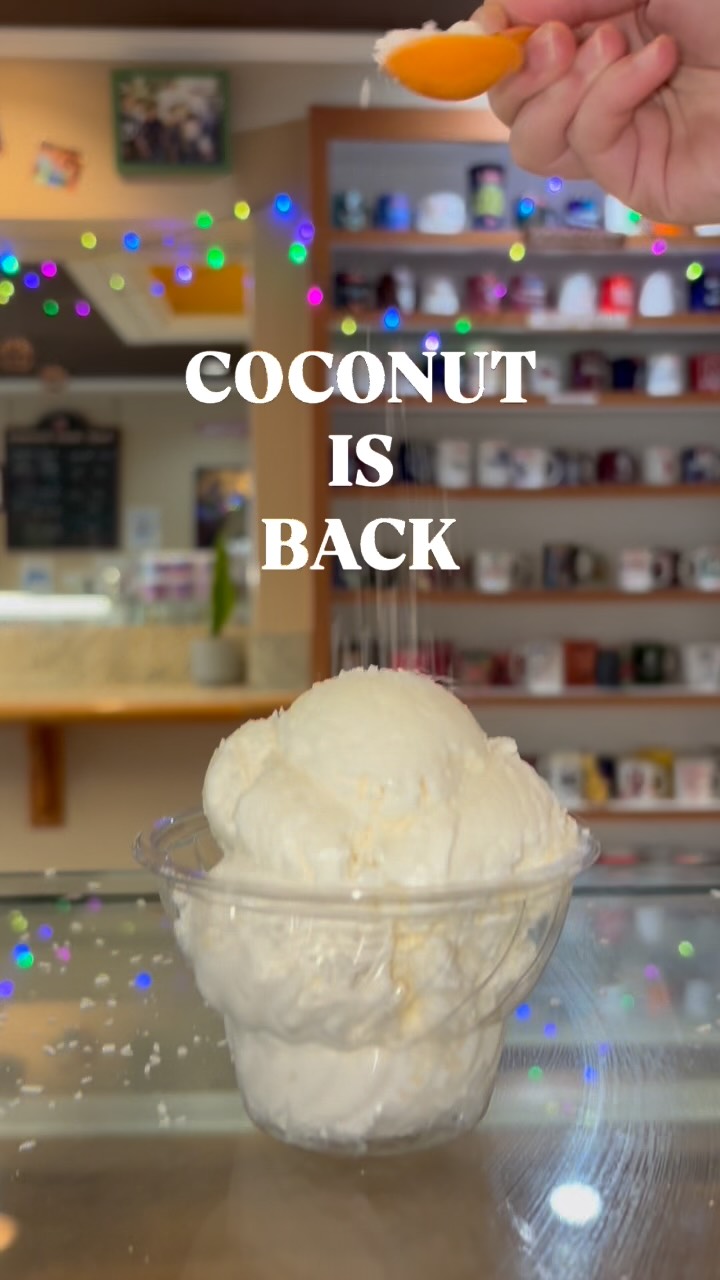 Coconut is back for a limited time! Come in and grab a scoop while you can… you’d be (coco)NUTS not to!🥥🥥 #southstreetcreamery #icecream #morristownnj #coconut