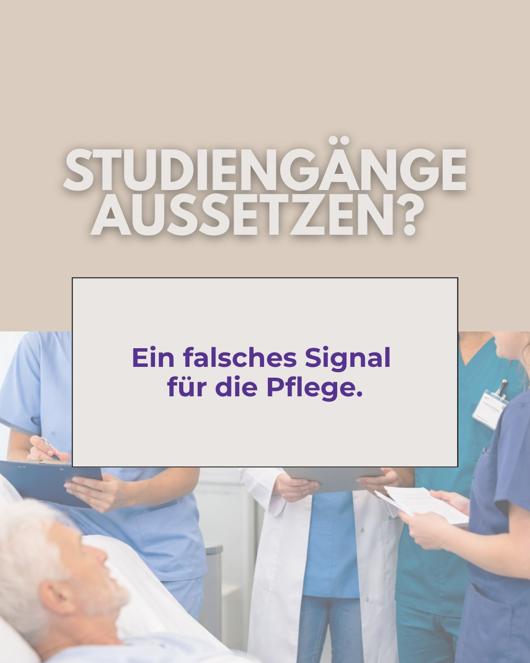Studiengänge aussetzen? Ein falsches Signal für die Pflege.
Die Aussetzung des Hamburger Studiengangs „Pflege und Therapiewissenschaft für das Lehramt an berufsbildenden Schulen“ ist mehr als der Wegfall eines Bildungsangebots. Sie sendet ein falsches Signal in einer Zeit, in der wissenschaftlich qualifizierte Pflegefachpersonen und akademische Expertise dringend gebraucht werden.
Angesichts des Fachkräftemangels dürfen angekündigte Studienangebote nicht kurzfristig ausgesetzt werden. Studieninteressierte brauchen Planungssicherheit.
Private Hochschulen sind dabei keine Übergangs oder Ersatzlösung. Sie leisten einen eigenständigen Beitrag zur akademischen Pflegebildung. Unser Studiengang wird weiterhin planmäßig und mit guter Nachfrage angeboten. Feste Termine, verbindliche Strukturen und eine kontinuierliche Betreuung sind sichergestellt.
Für Berufstätige zählen neben den Studiengebühren vor allem planbare Lehrveranstaltungen, persönliche Ansprechpersonen, schnelle Rückmeldungen und eine enge Begleitung. Diese Verlässlichkeit und die Vereinbarkeit mit dem Beruf gehören zu den Stärken unseres Hochschulmodells.
Gleichzeitig darf akademische Bildung nicht allein von den finanziellen Möglichkeiten abhängen. Deshalb müssen öffentliche Förderungen und die Unterstützung durch Arbeitgeber, die von der Qualifikation ihrer Mitarbeitenden profitieren, zusammen gedacht werden.
Staatliche und private Hochschulen sollten nicht gegeneinander ausgespielt werden. Für eine starke akademische Pflegebildung werden beide gebraucht.
Pflege braucht Akademisierung, Forschung und Menschen, die Verantwortung übernehmen und die Versorgung wissenschaftlich weiterentwickeln.
Am Steinbeis Transfer Institut Marburg können Sie weiterhin Pflege und Gesundheitswissenschaften im Bachelor und Master studieren: berufsbegleitend, praxisorientiert und mit Vertiefungen unter anderem in Advanced Practice Nursing, Management und Berufspädagogik.
Denn die Zukunft der Pflege braucht nicht weniger akademische Bildung, sondern mehr.
👉 Mehr Informationen: www.steinbeis-marburg.de
#steinbeismarburg #studieren #studiumpflege