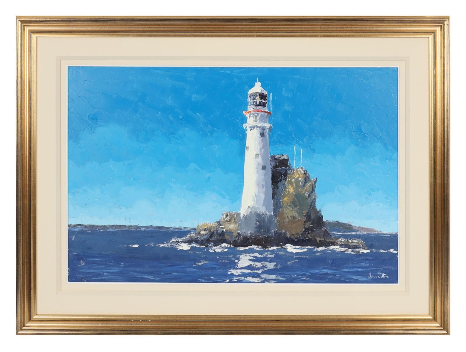SOLD. Sheppards Online Art Auction. “ FASTNET LIGHTHOUSE. CO. CORK. LOT 263. Guide €1500/2500. .Phone bids 086 8050639