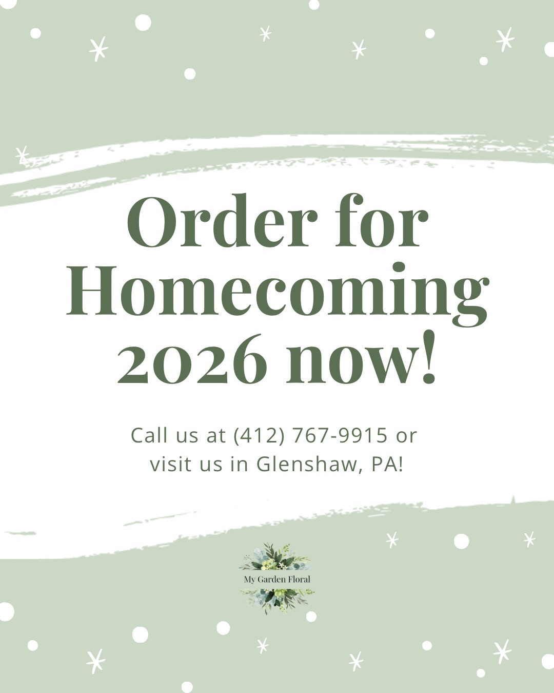 School is in session, football season has kicked off, and Homecoming is almost here! ✨
Make the night extra special with beautiful Homecoming flowers! From classic corsages and boutonnières to custom floral handheld designs, we’re here to make the look complete!! 💚🤍
We are now accepting Homecoming floral orders! The first local Homecoming date is just 12 days away!
📞 Call us at (412) 767-9915
📍 Visit us in Glenshaw, PA
And don’t forget to tag us in your HOCO pictures for a chance to be featured on our social media! 📸
@deer_lakes @hamptontwpsd @pr_schools @marsareasd @na_schools @north_hills @shalerareaschooldistrict @foxchapelareasd @shadysideacademy
#mygardenfloral #florist #pittsburgh #homecoming #homecoming2026