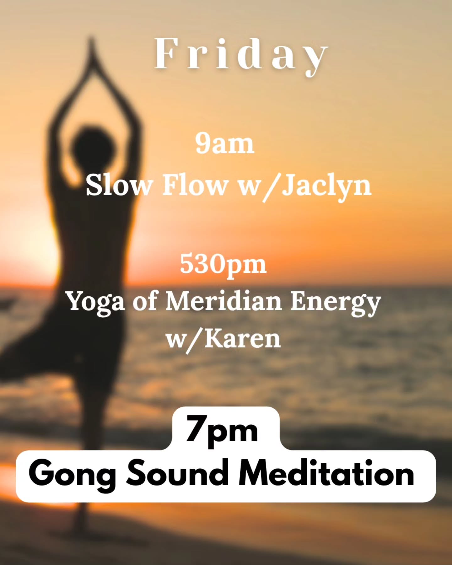 Tonight is a little extra special. ✨
Along with our regular classes, our monthly Gong Sound Bath returns at 7 PM—an opportunity to slow down, settle in, and let the sound and vibration do the rest.
Link to sign up for $25 through venmo is on our stories, fb event page and website! Drop in at door $30.
We’d love to have you with us. 🤍
#gongevent #soundmeditation #gongvibrations #simplifyoga #gongsoundhealing