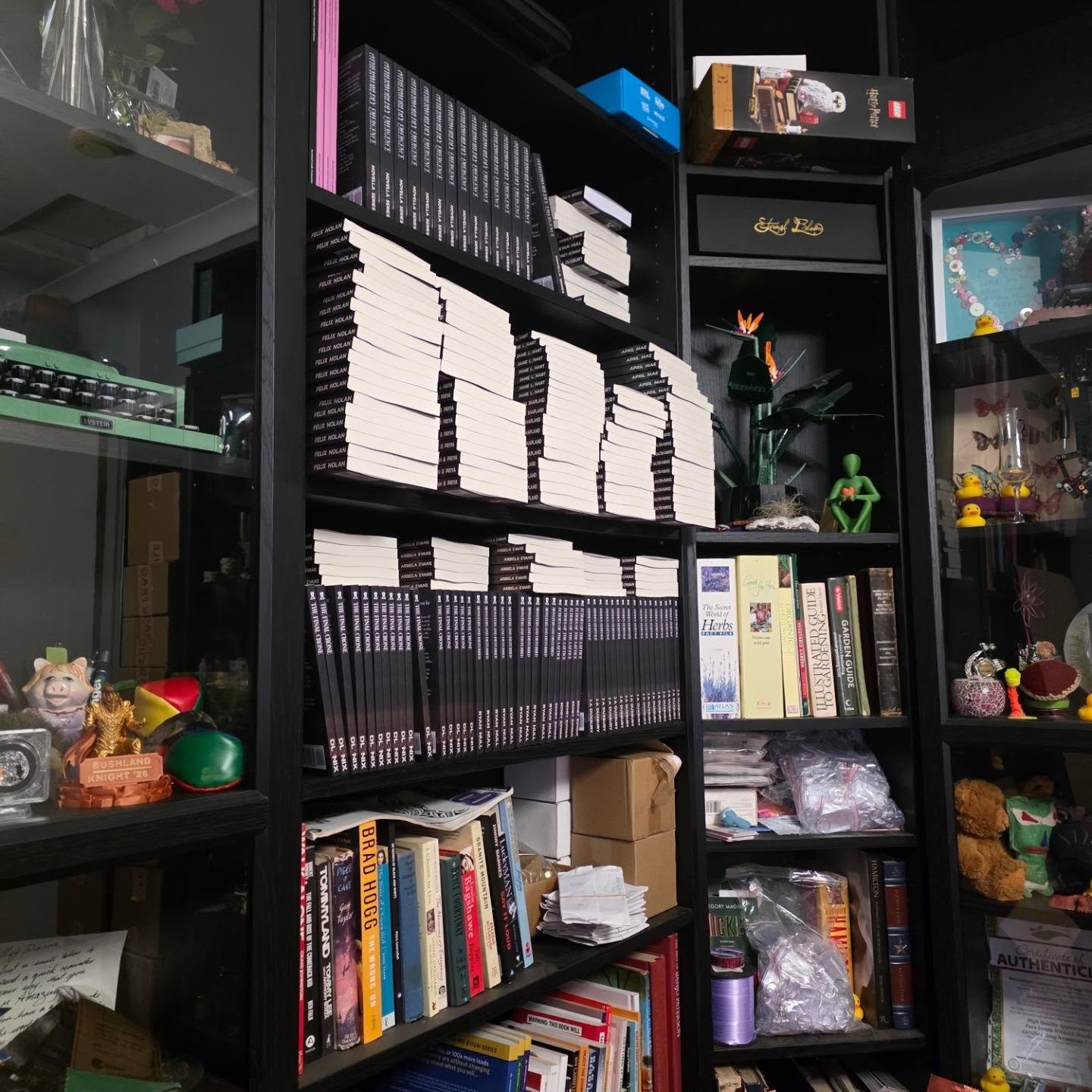 Finished unpacking after evolve. 2 more sleeps until my launch! Save your seat if you want to know all about my book, that is really reall, called - The Final Crone :)