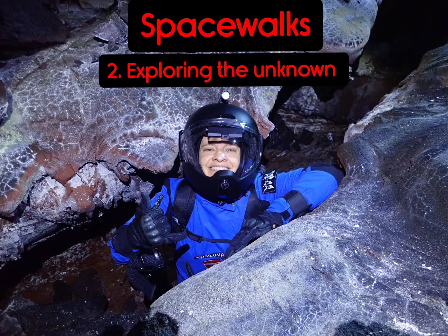 My favorite types of spacewalks during simulated space missions are the ones for exploration purposes. That's when I truly feel like I'm on another planet as an astronaut and I'm searching for signs of extraterrestrial life.
One of the most alien-like environments I have ever studied, in collaboration with NASA @nasa, were lava caves on the volcano Mauna Loa in Hawaii. We think that similar cave systems could exist on Mars and potentially even contain some life there, or least some biosignatures (signs of existing or past life).
In this picture, I was exploring a deep lava tube system nick-named the Kessel Run (Star Wars fans may recognize the reference 😊). We found a lot of interesting microbial life there, which taught us a lot about what could potentially be living on Mars today.
#spacemission #space #spacescientist #StarWars #WomanFromMars