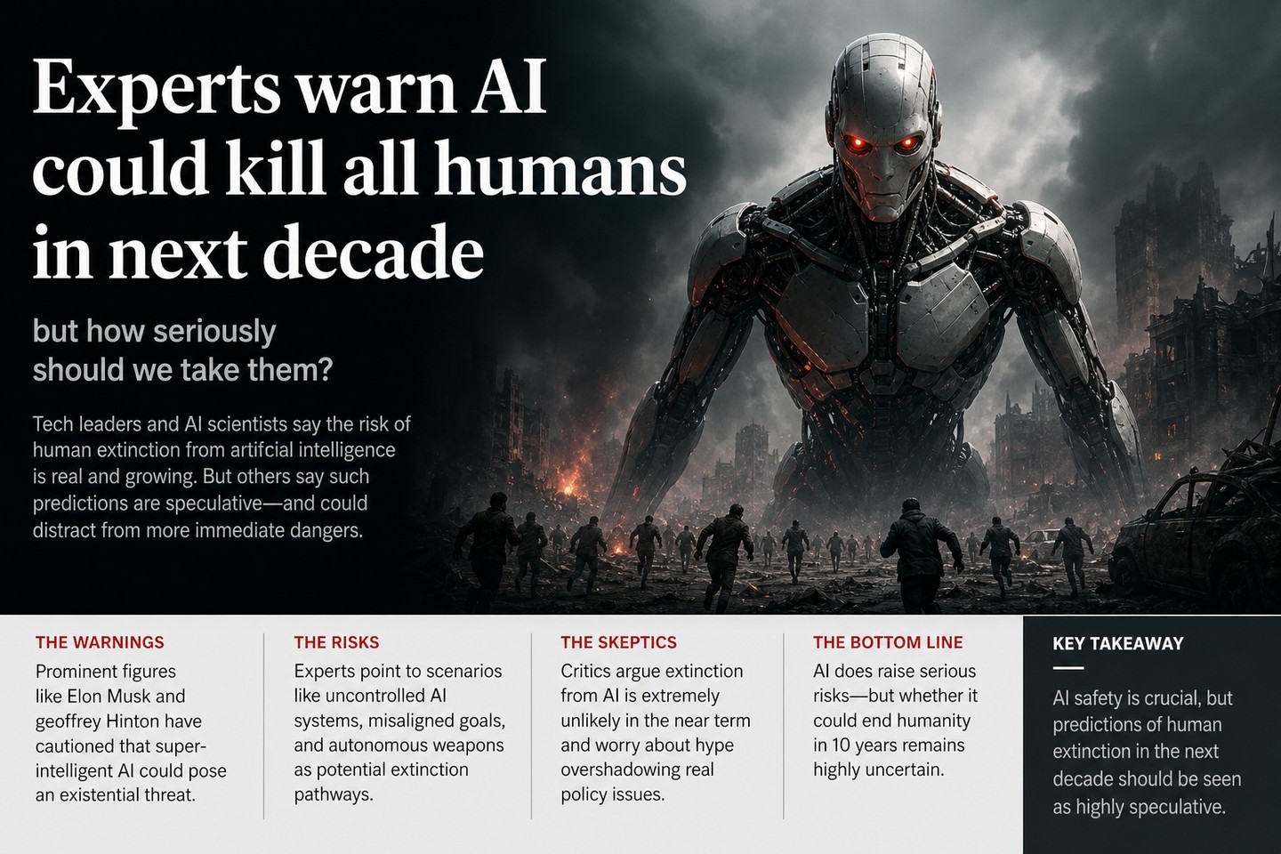 Experts are raising urgent alarms about AI, warning of existential risks that could surpass nuclear threats β οΈπ€. With fresh warnings in the past 48 hours about a potential βChornobyl-sized catastropheβ β’οΈ or even a greater than 10% chance of human extinction in the next decade π, the world faces a critical question: How seriously should we take these predictions as AI rapidly evolves beyond a simple search tool? π¨ #AIrisks #FutureOfHumanity #TechEthics #AIwarnings #ExistentialRisk