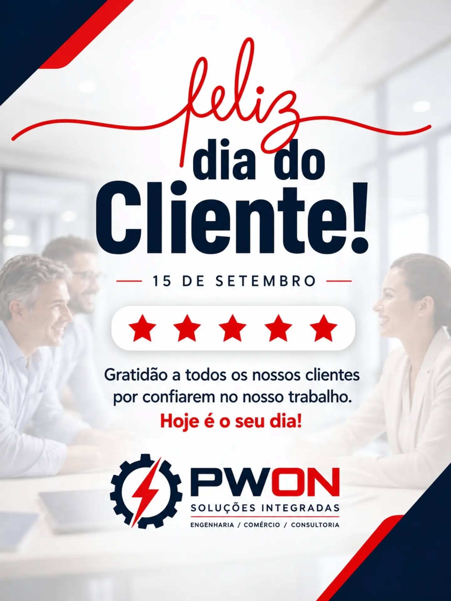Hoje é dia de agradecer a quem faz parte da nossa história! ❤️
A PWON Soluções Integradas agradece a todos os clientes pela confiança, parceria e por acreditarem no nosso trabalho.
É um prazer fazer parte dos seus projetos e contribuir para soluções cada vez mais eficientes e seguras.
Feliz Dia do Cliente! ⚡
#painelsolar #PWON #SolucoesIntegradas #diadocliente❤️