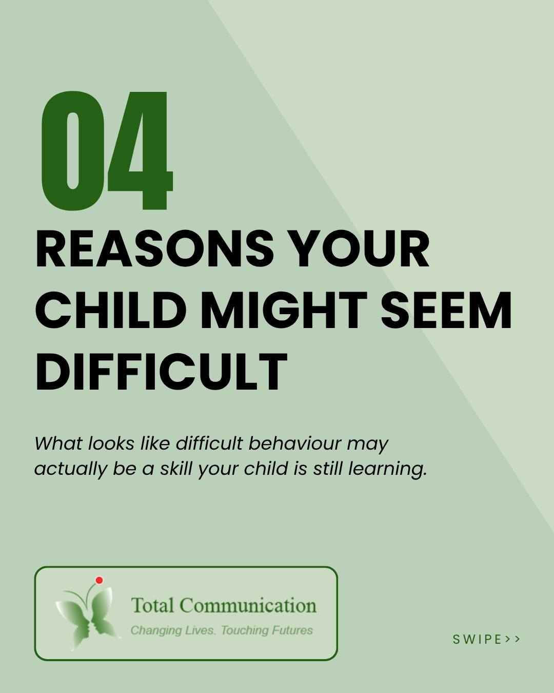What if the behaviour you're seeing is really a skill your child is still learning? š
When children struggle to communicate, manage big feelings, handle changes, or manage everyday tasks, their behaviour may be their way of showing that they need support.
The biggest takeaway?
Look beyond the behaviour.
Understanding the skill behind it can help you respond with more patience and support your childās growth and confidence.
If you'd like to better understand what may be behind your child's behaviour, we'd love to connect.
š +65 9115 8895
š www.totalcommunication.com.sg
#ChildDevelopment #ParentingSupport #DevelopmentalTherapy