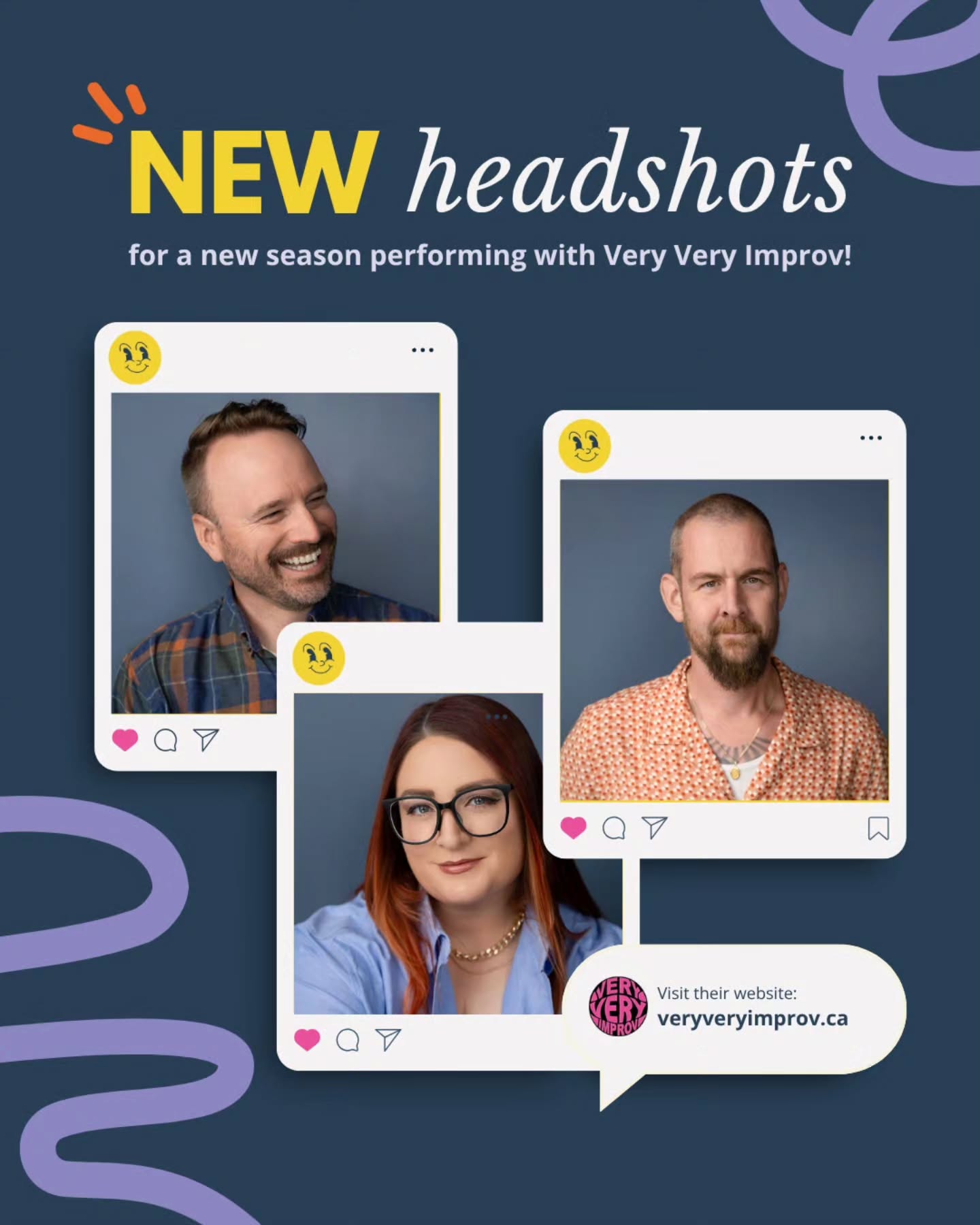 Russ, Graham and Mikaela are performing in the upcoming season of Very Very Improv shows!
The first one starts this Saturday, September 19, and Graham will be joining the crew for this season's first show.
🎟️ veryveryimprov.ca
Thanks to jbensonpictures for the awesome new headshots!
@veryveryimprov