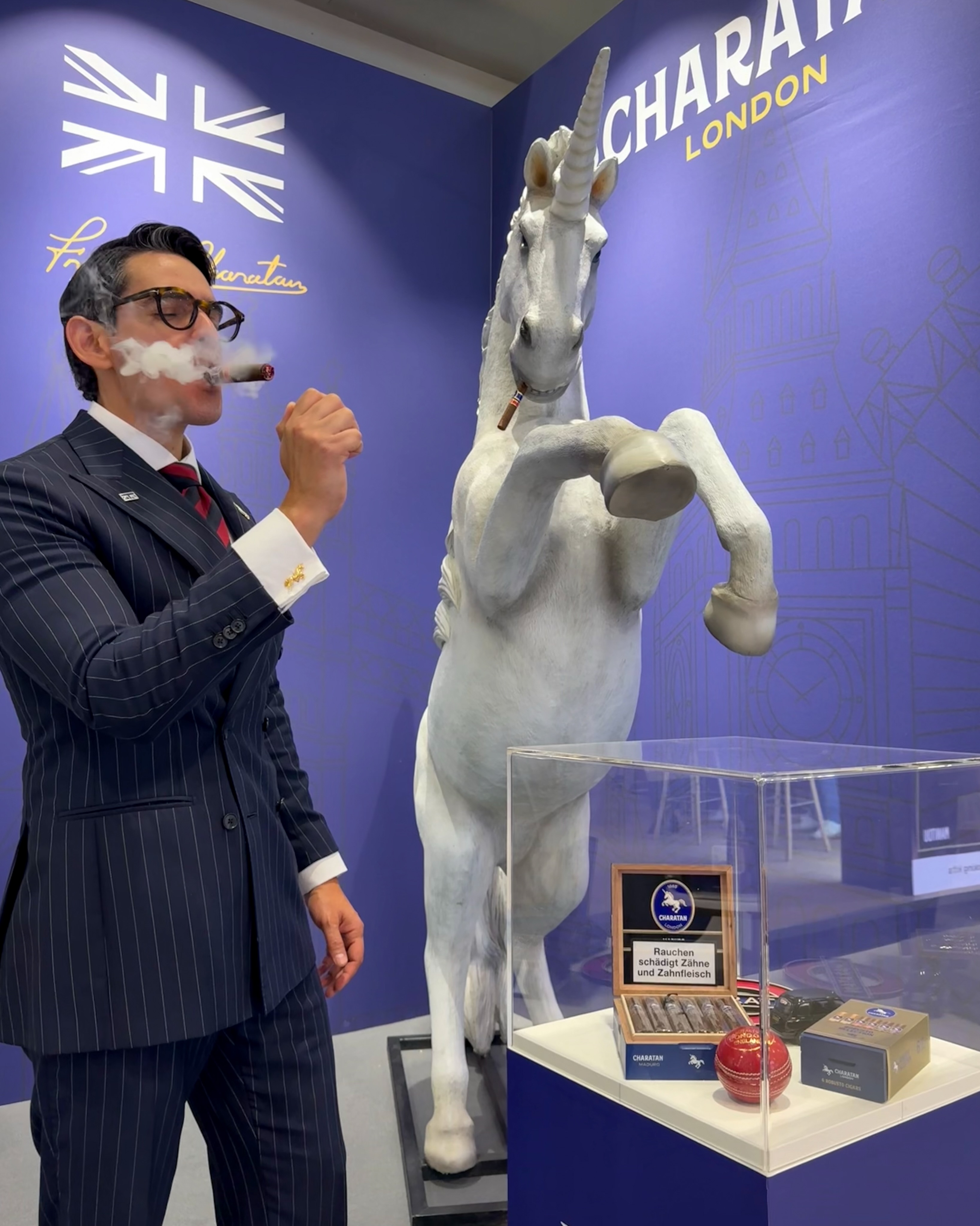 🇬🇧🦄 The unicorn takeover of @intertabac_official!
There’s nothing we enjoy more than lighting up and sharing a proper cigar and dram with our international partners.
We’re proud to carry the taste of London around the globe.
#intertabac #intertabac2026 #cigars #charatan #propertobacco