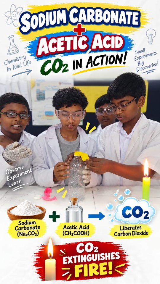 ๐งชโจ Learning Science by Doing!
At Paramjyoti School, our students turn curiosity into discovery! ๐ฌ๐ Through hands-on experiments, they explore how Sodium Carbonate reacts with Acetic Acid to release Carbon Dioxide (COโ) โ and witness how COโ can extinguish a flame. ๐ฅโก๏ธ๐จ
Because the best learning happens when we experiment, observe, and discover! ๐ก๐งโ๐ฌ
#ParamjyotiSchool #ScienceExperiment #HandsOnLearning #LearningByDoing #AmalapuramSchools