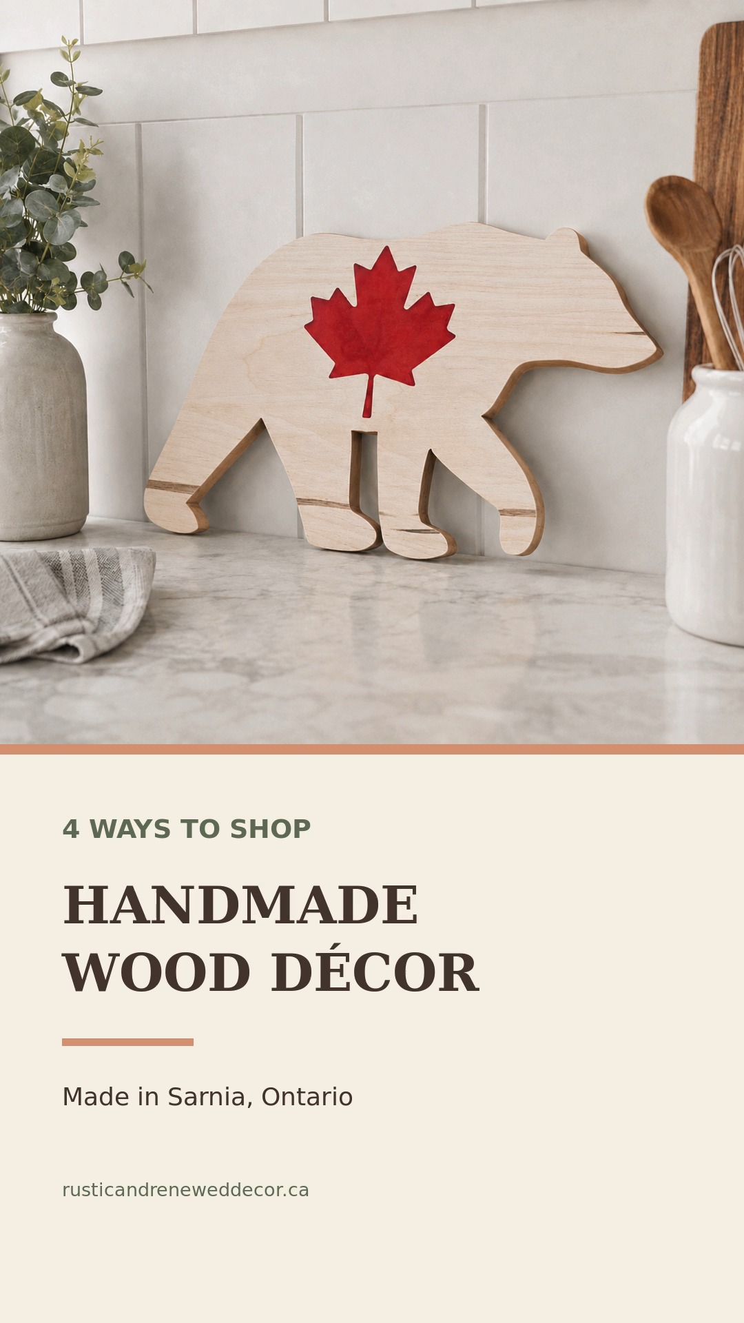 Handmade wood décor doesn’t have to be one-size-fits-all.
At Rustic & Renewed Decor, you can shop in four different ways:
• Made to Order — choose your wood, stain and available design options
• Custom — have something designed and built for your space
• Ready to Ship — purchase the exact finished piece shown, with shipping in 3–5 business days
• Ready to Finish — receive it built and sanded, then add your own paint, stain or protective finish
🍂 Save 10% on select Fall Entertaining items through October 12 with code FALL10.
Explore the different ways to shop at:
https://www.rusticandreneweddecor.ca
Which option best suits what you’re looking for?
#CanadianMade #HandmadeInOntario #RusticHomeDecor #WoodDecor #ShopCanadian