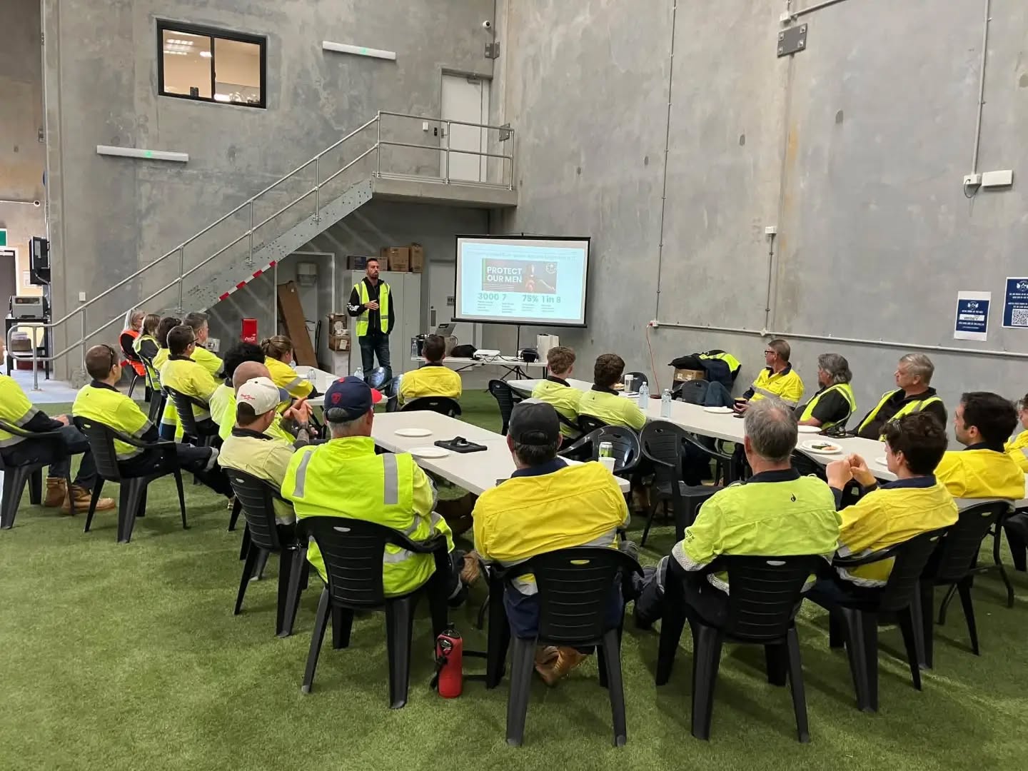 Thanks for having us Ventia.
Mental health toolbox talk with the team yesterday.
SPEAKING UP IS MANNING UP! 💚
#ACFC #SPEAKINGUPISMANNINGUP #MENSMENTALHEALTH #mentlahealthmatters
