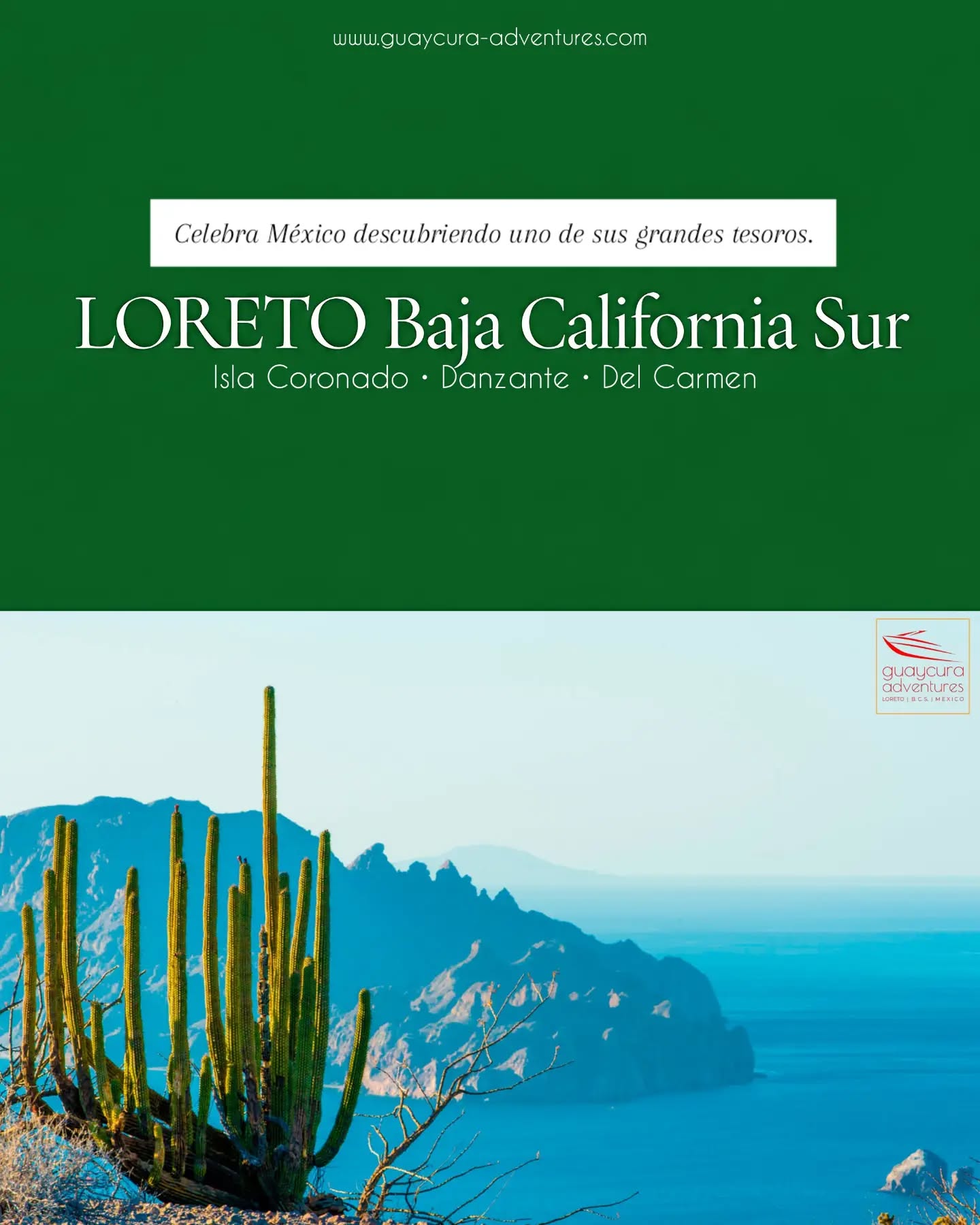 🇲🇽 Celebra México descubriendo uno de sus grandes tesoros. 🌊
Hay lugares que te hacen sentir aún más orgulloso de la belleza de nuestro país.
Navega por Loreto y descubre el Mar de Cortés entre islas, aguas cristalinas y paisajes que parecen detener el tiempo.
ISLAND TOUR | CORONADO · DANZANTE · CARMEN
Explora playas escondidas, practica snorkel, observa la vida marina y disfruta de un día rodeado de naturaleza.
Este mes patrio, celebra a México desde el mar y déjate sorprender por la belleza de Baja California Sur. 🇲🇽✨
10% OFF | Código 4MTR4
🌐 www.guaycura-adventures.com
📲 613 124 4158
#GuaycuraAdventures #VivaMéxico #MesPatrio #LoretoBCS #IslandTour