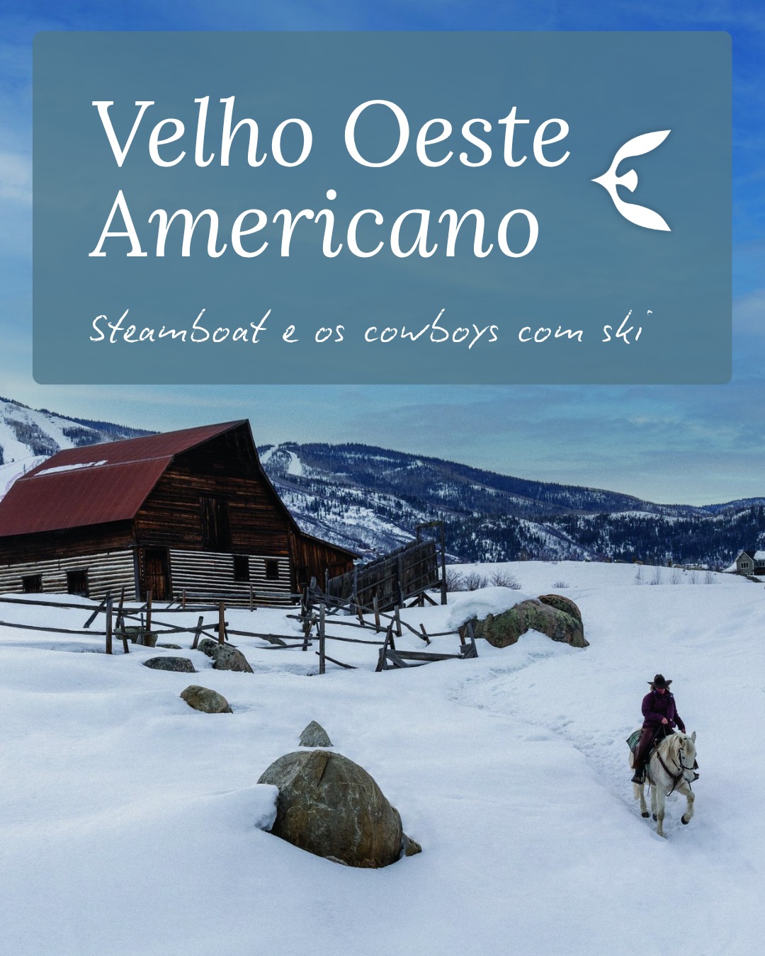 Steamboat entrou para o nosso radar em outubro de 2023, quando recebemos o general manager da Alterra — holding que administra as maiores estações de ski dos Estados Unidos. Uma conversa de uma hora que acendeu a luzinha: era um destino que precisávamos explorar de verdade.
Ganhamos um combo de hospedagem e skipass, compramos as passagens no dia seguinte e embarcamos em fevereiro com a agenda cheia e o objetivo claro: voltar experts, prontos para apresentar Steamboat às famílias brasileiras que merecem algo diferente do óbvio.
O que encontramos foi além do esperado - estrutura impecável, gastronomia local com personalidade, cowboys que patrulham as pistas com simpatia real e uma montanha de mais de 3 mil acres praticamente sem fila. O tipo de destino que a gente descobre e não consegue guardar só para si.
Se Steamboat faz sentido para você ou para a sua família, entre em contato. Conhecemos o destino de perto e podemos desenhar essa viagem com o cuidado que ela merece.