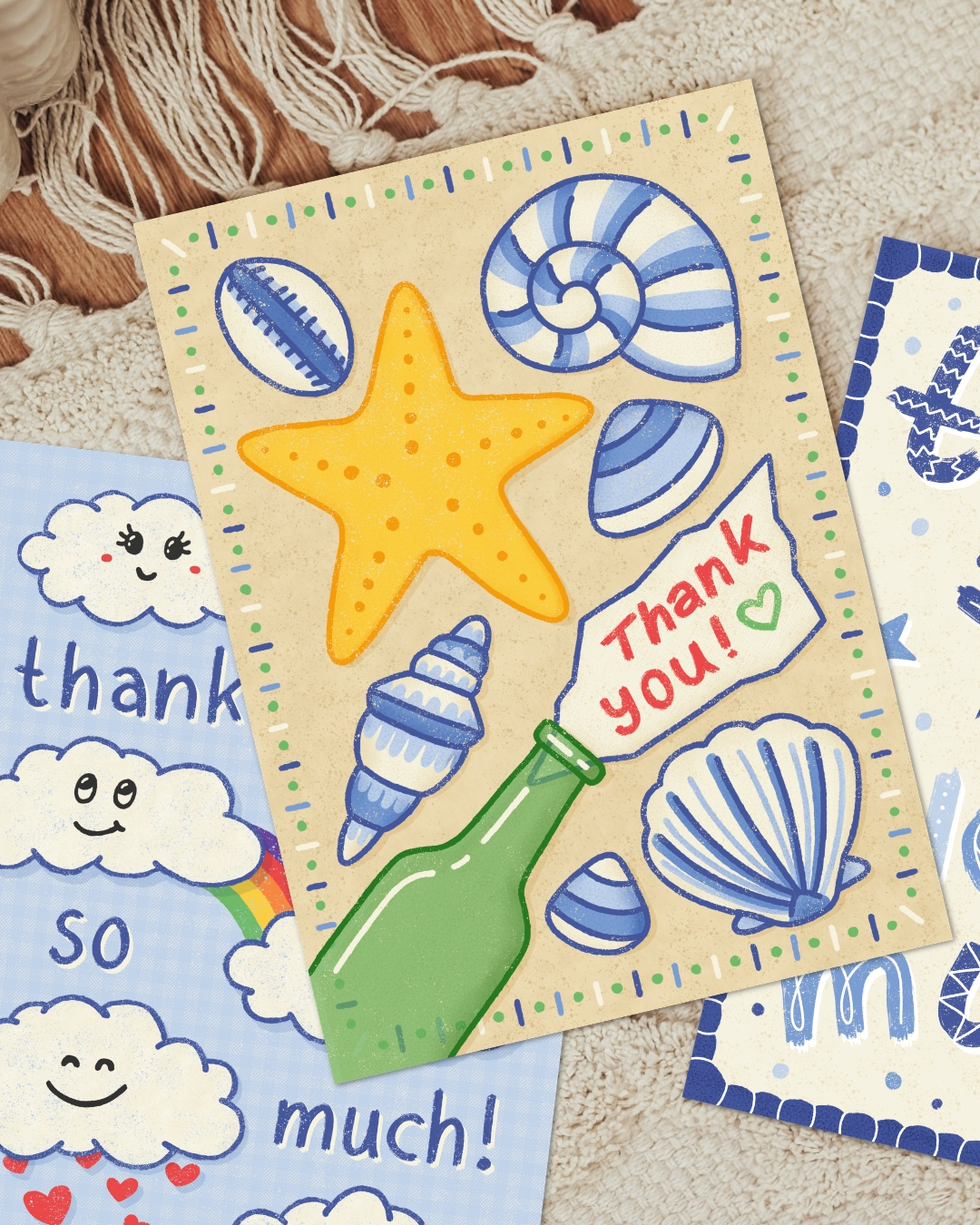 I'm working on two bigger projects at the moment, so I have a little less time for creating new greeting cards. So here are some “Thank you” cards I illustrated a while ago.
Available for licensing @advocateart01
Greeting cards - freelance illustrator - thank you - art licensing - surface design