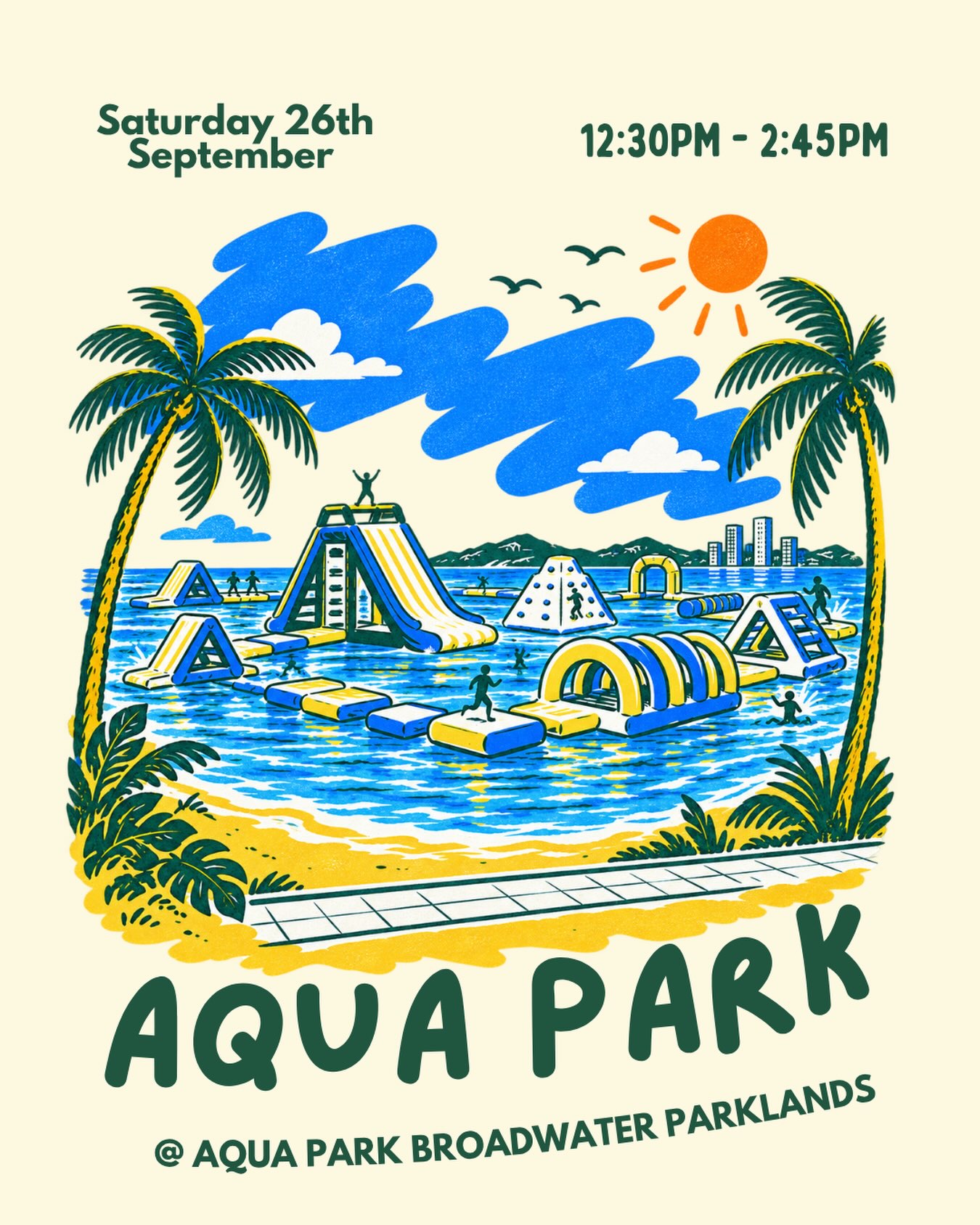 🌊🔥 GUDSA AQUA PARK IS HERE! 🔥🌊
Ready to get absolutely soaked? 💦 Come join us for an afternoon of floating, climbing, sliding and chaos at the Gold Coast Aqua Park!
📅 Saturday 26 September
⏰ 12:30–2:45 PM
📍 Gold Coast Aqua Park
🍕 FOOD INCLUDED! 🙌
Bring your mates, your swimmers and your competitive spirit — it’s going to be a good one! 💦🏃♂️
🎟️ Tickets available through gudsa.com
You must fill out the waiver prior to arrival.
Don’t miss out! 🌊🔥