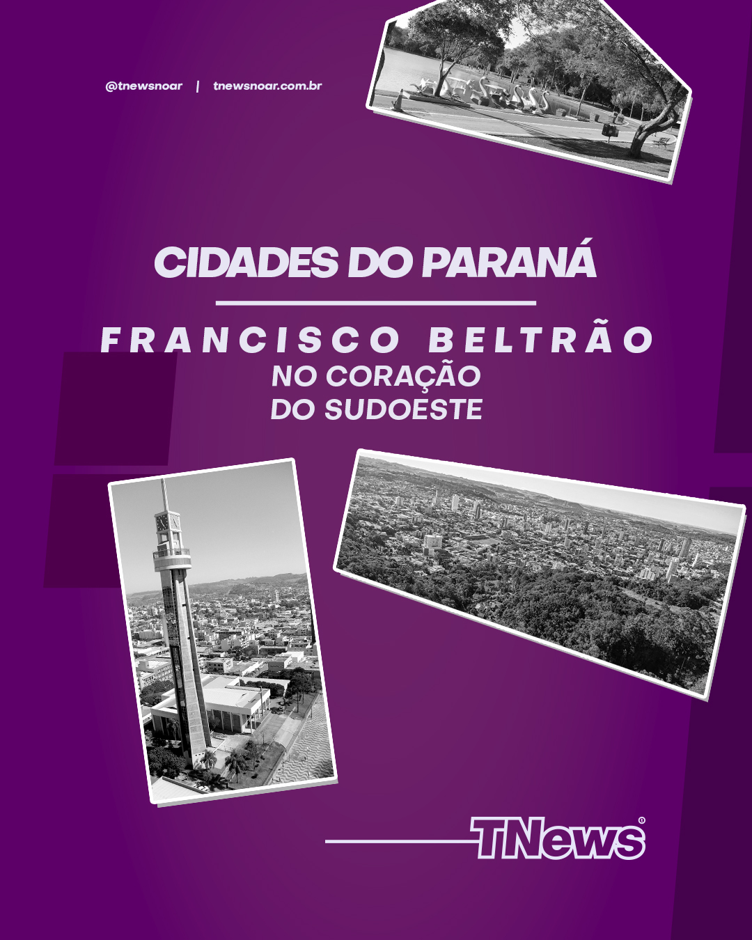 Francisco Beltrão é uma das principais cidades do Sudoeste paranaense.
Com uma história marcada pela colonização, pelo desenvolvimento regional e pela Revolta dos Posseiros, o município preserva suas raízes ao mesmo tempo em que se consolida como polo de comércio, serviços, educação e indústria.
Quem visita Francisco Beltrão encontra parques, áreas verdes, atrações religiosas e belas paisagens. Entre os destaques estão o Morro do Calvário, a Torre da Catedral e o Museu da Colonização, que ajuda a contar a história da cidade e do Sudoeste do Paraná.
👉 Deslize os cards e descubra mais uma cidade cheia de história, cultura, natureza e encantos do nosso Paraná.
#CidadesDoParaná #FranciscoBeltrão #Paraná #TurismoPR #SudoesteParanaense #TNews #RádioT