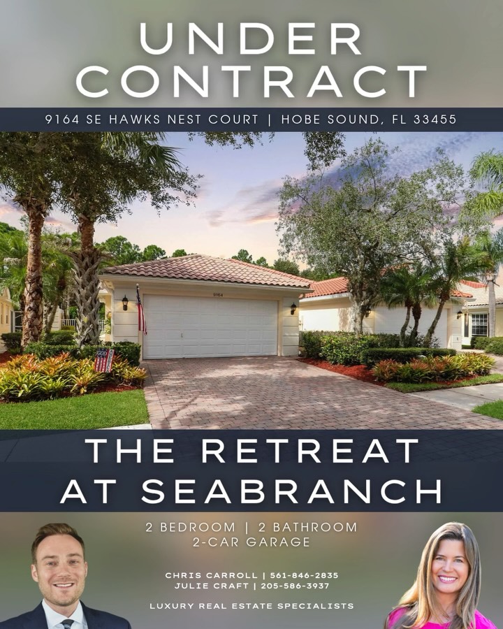 ๐ก UNDER CONTRACT in 30 days | 9164 SE Hawks Nest Court, Hobe Sound
Less than half the average days on market for the community.
That result started before the first showing. We completed a pre-inspection, put real time into prepping the home, and brought in our in-house styling team so buyers walked into a finished, move-in-ready space. Then we went all-in on in-person exposure: two open houses every other weekend, three hours each, to drive traffic and give people a chance to feel the home.
Huge thank you to CRG team member @jcmcraft for helping run those opens.
Prep. Presence. The right buyer.
Thinking about selling in Hobe Sound or along the Treasure Coast? Letโs build a plan that actually moves the listing.
๐ฒ 561-846-2835 | ๐ carrollrealtygroup.com
#HobeSoundRealEstate #UnderContract #TreasureCoastRealEstate #CarrollRealtyGroup #PalmBeachCountyRealEstate