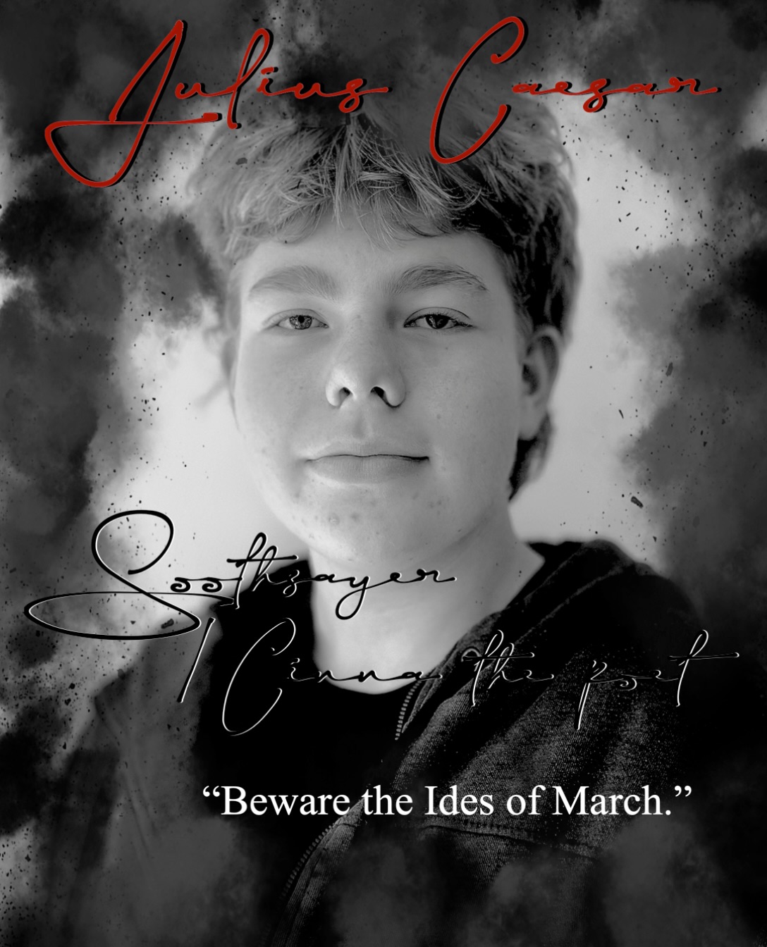 The Soothsayer, a prophetic oracle as mysterious as he is cryptic, is played by Associate, Finn Taylor.
“Beware the Ides of March!”
Finn also plays Cinna the poet, an unfortunately named innocent who pays for his namesake’s transgressions.
“I dreamt tonight that I did feast with Caesar.”
Witness the Soothsayer’s ominous premonitions and Cinna the poet’s case of mistaken identity in HaBYT’s production of Julius Caesar, in association with the Hawke’s Bay Arts Festival, this October 9 & 10 at Toitoi Functions.
Ticket link in highlights.