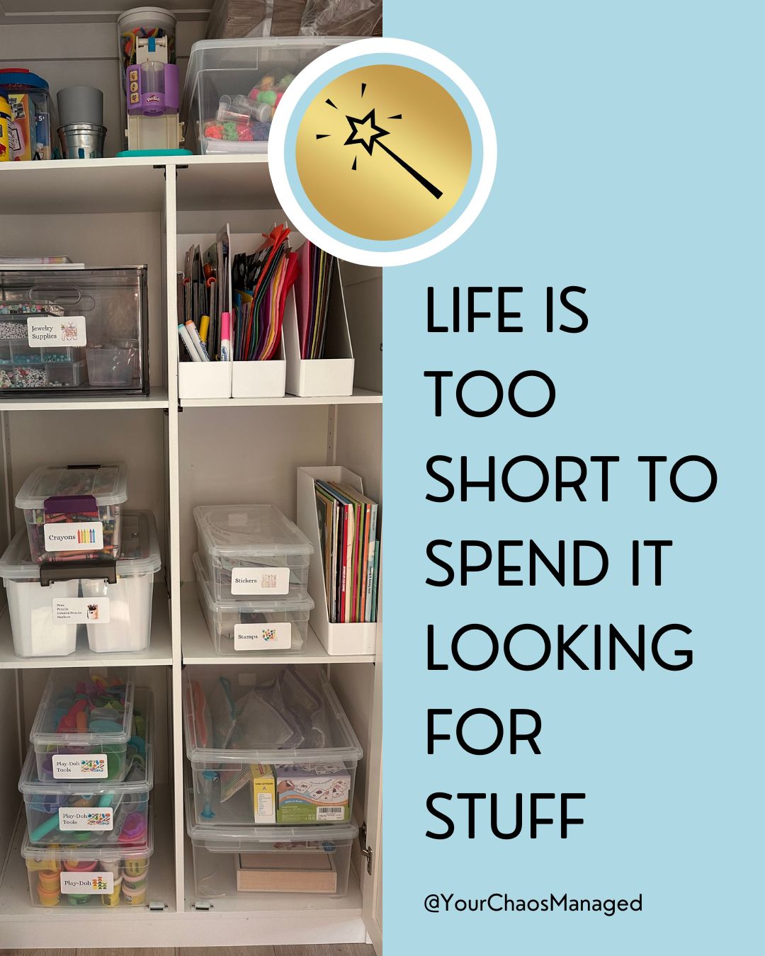 Life is too short to spend 10 minutes looking for the scissors. ✂️😂
When everything has a designated place, your home simply works better. The kids know where the art supplies go. You know exactly where to grab what you need. And cleanup becomes a whole lot easier when everyone knows where things belong.
That’s the beauty of a good organizing system ... it doesn’t just make a space look good. It gives you back time. 🤍
Less searching. Less frustration. Less chaos.
More time for the things you’d actually rather be doing. ✨
.
.
.
#ChaosManaged #ProfessionalOrganizer #HomeOrganization #OrganizedHome #OrganizationSystems #FamilyOrganization #Decluttering #PalmCoastFL #StAugustineFL