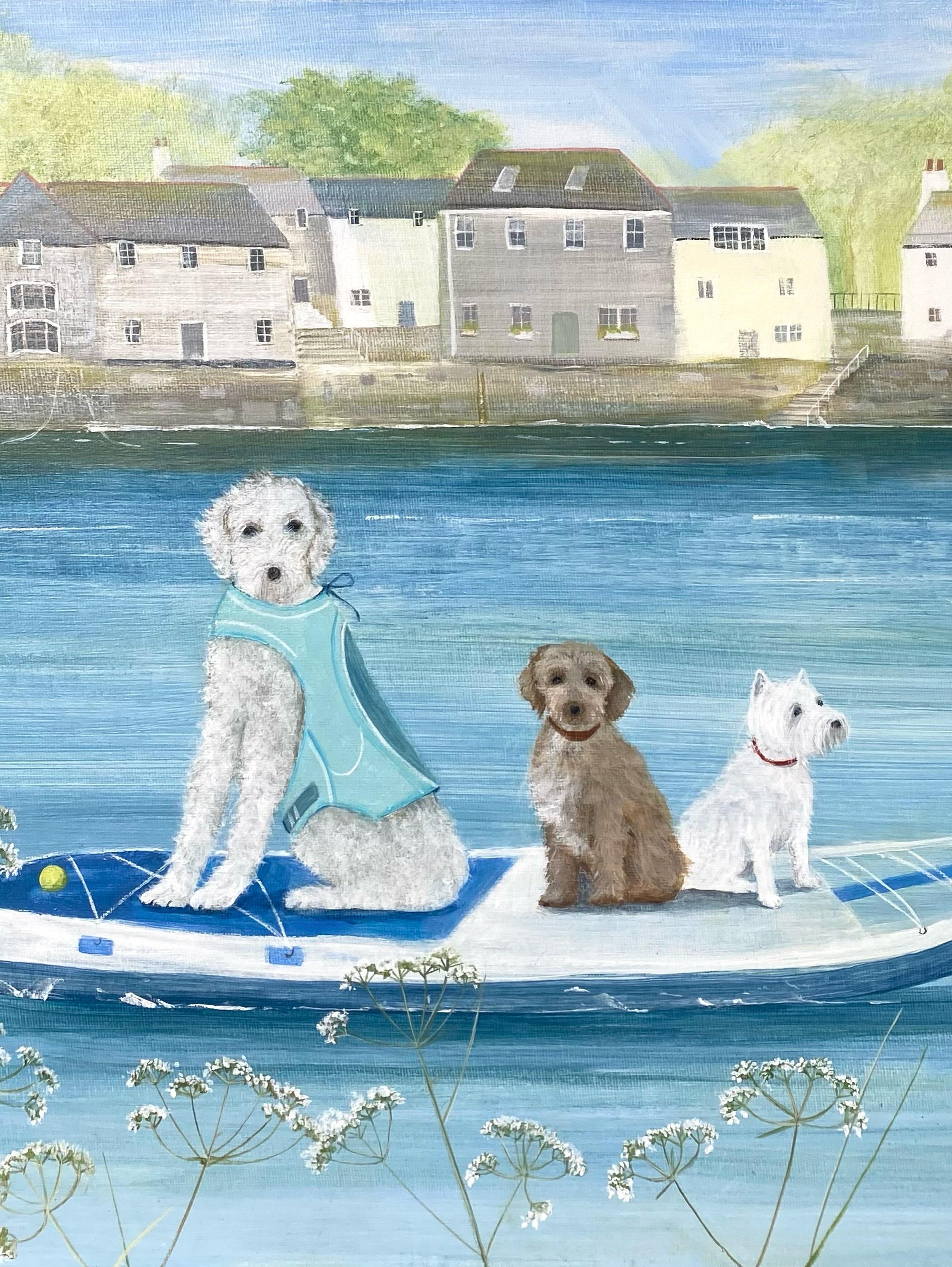 Off on a paddleboarding adventure 😆
I wonder how far they’ll get (pretty sure they forgot the paddle) 😁
This original is still available!
✨ It’s 20x16”
✨ £1200
Dm me if you’d like any more info 🩵
Also I’m absolutely loving all of your entries for the competition -Thank you soo much 🤗 it makes me wonder if I could fit all of them onto one giant paddleboard painting 🤔
There are still a few days left to enter!
Head to 👉🏼 @whistlefish to join in x
And thank you so much for all of the unbelievably cute entries so far 😍
.
.
.
#dogsofinstagram #dogsinart #cornishart #blueart