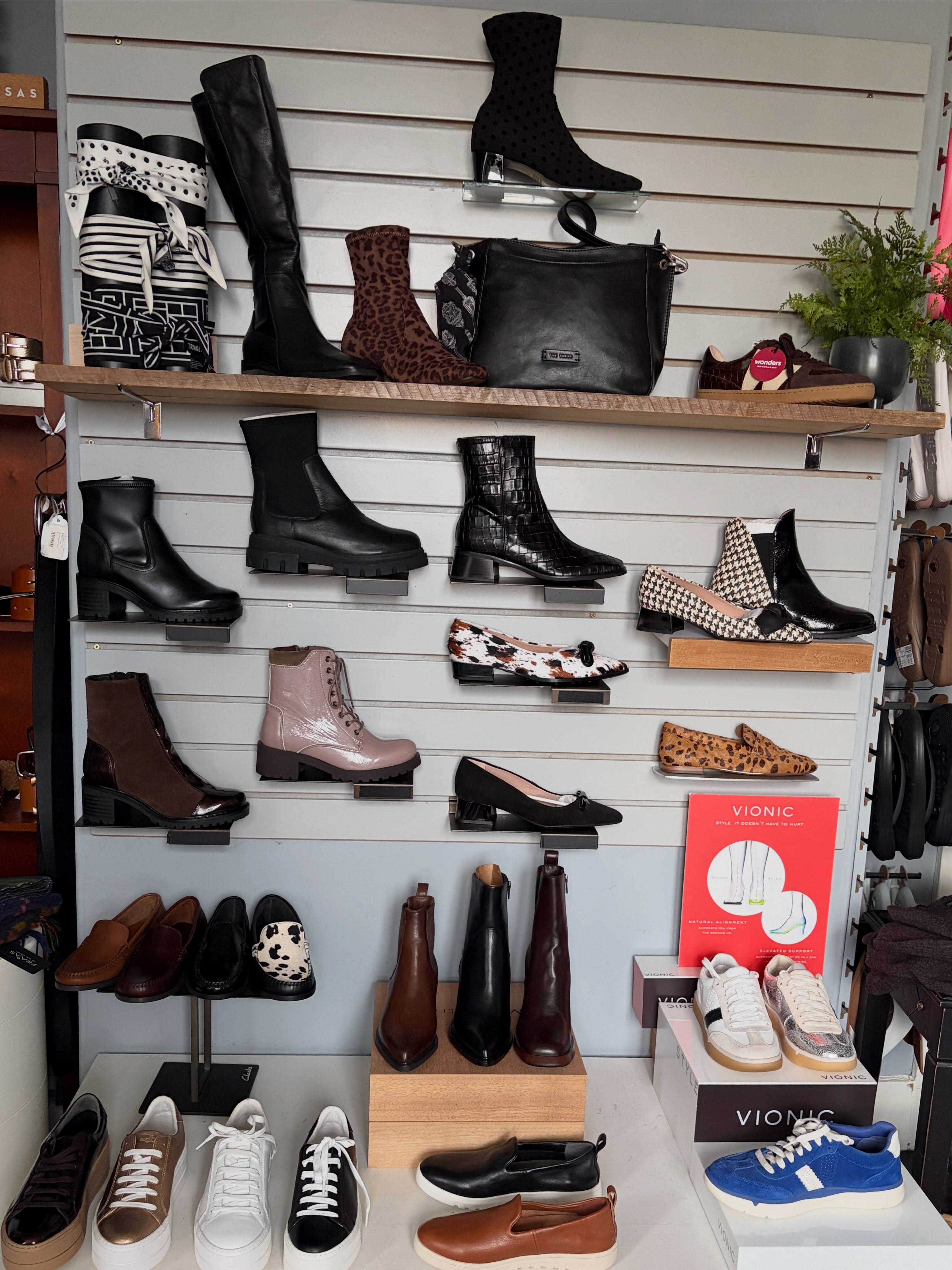 Our shoe wall is looking pretty snazzy. Each pair is chosen with lots of thought on comfort, quality and how you are going to wear it. Pop in today and let us help you have happy feet😊