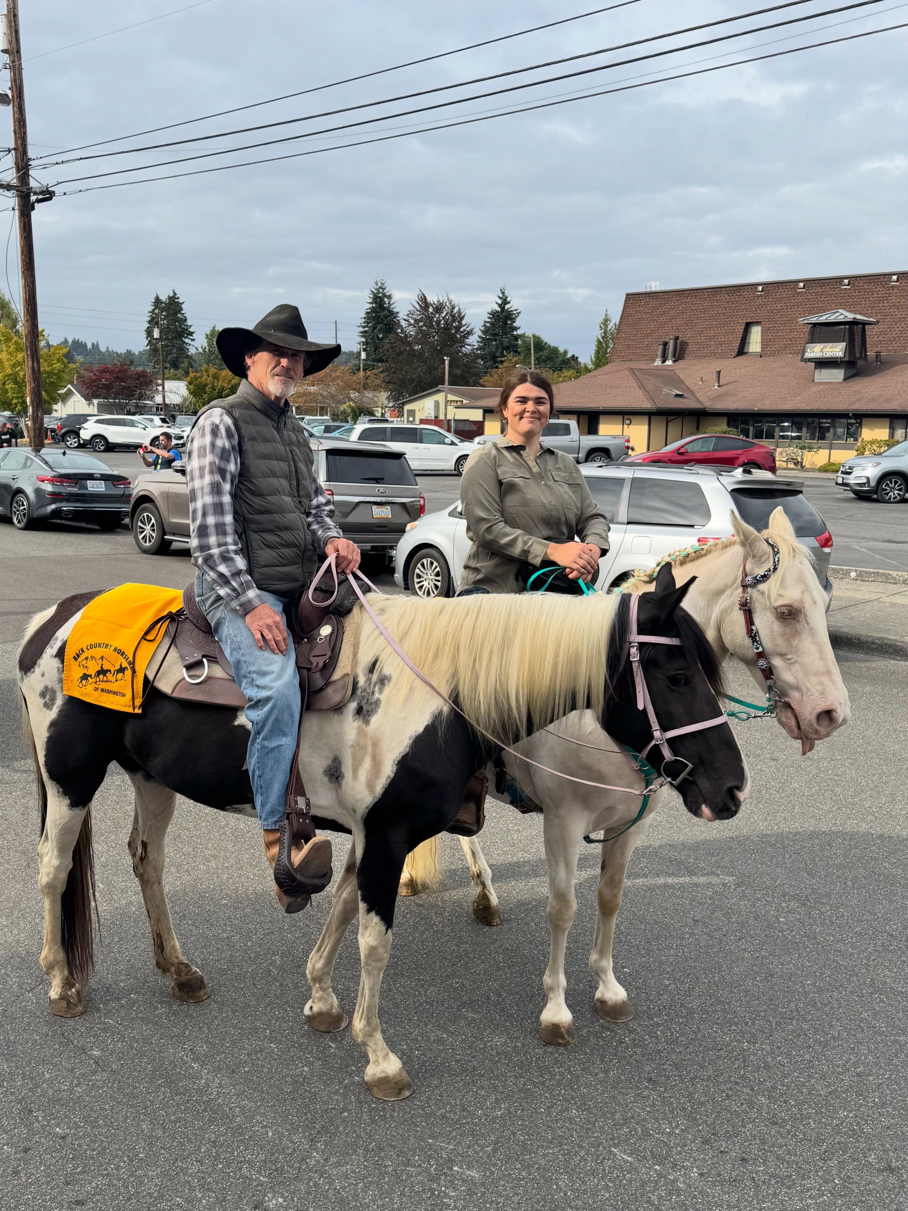 Howdy! Here’s a bit of fun:
Last Friday, our CSC Madison and her dad, Kevin, rode their horses Captain and Patches in the @wastatefairec Rodeo Parade & Cattle Drive! They had a great time and look forward to next year. We love seeing our team members “in the wild!”