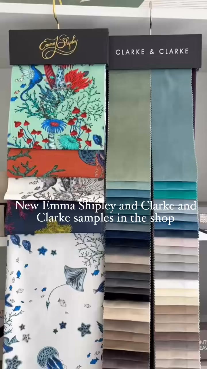 Some new hanging samples in the shop today! Gorgeous prints in underwater patterns, jungle and floral patterns and more! Clarke and Clarke sumptuous velvets with the softest feel.
We look forward to seeing what new projects we will be creating with these!
#falmouthcornwall #emmashipley #clarkeandclarkefabrics